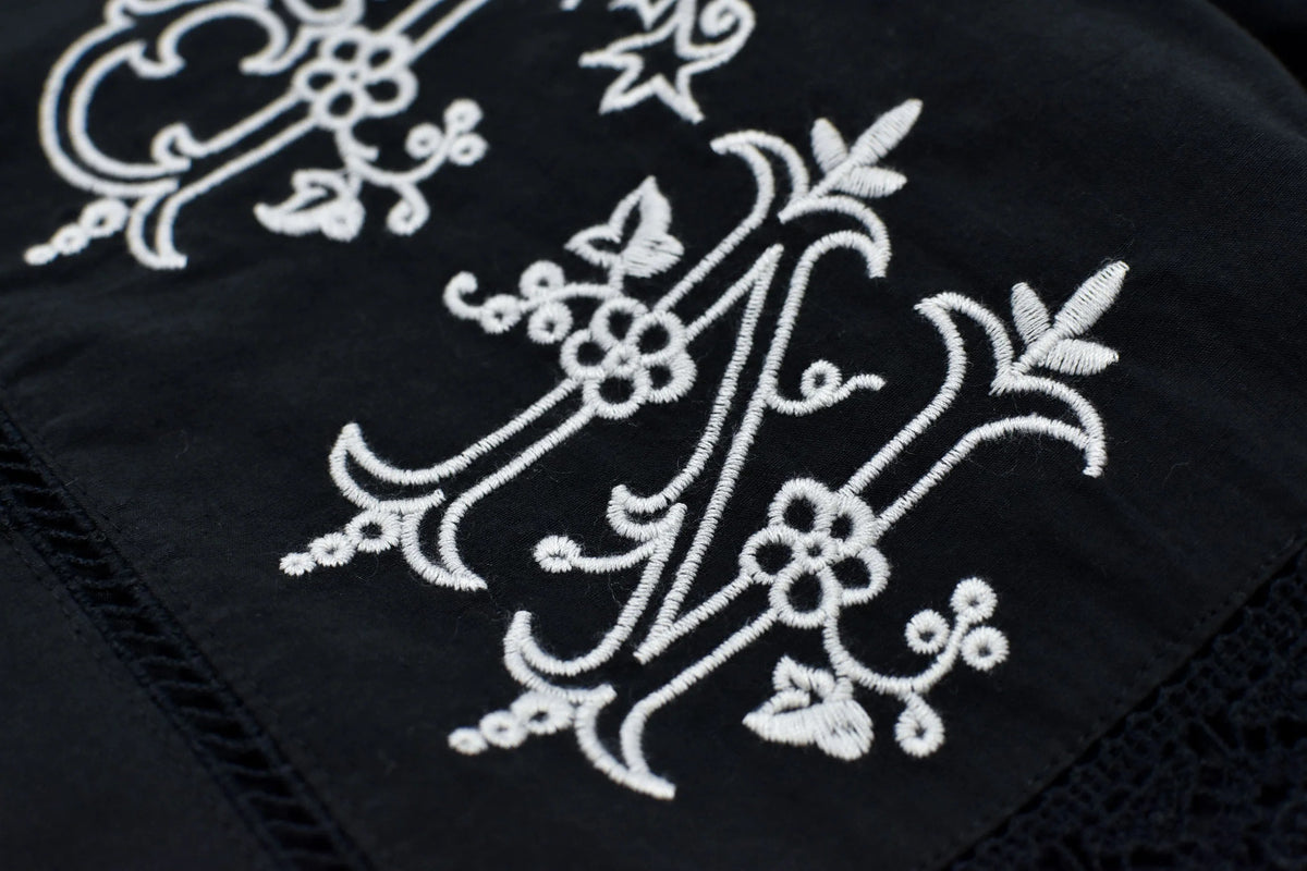 【New Rose】 Ladder Race×Embroidery Pants