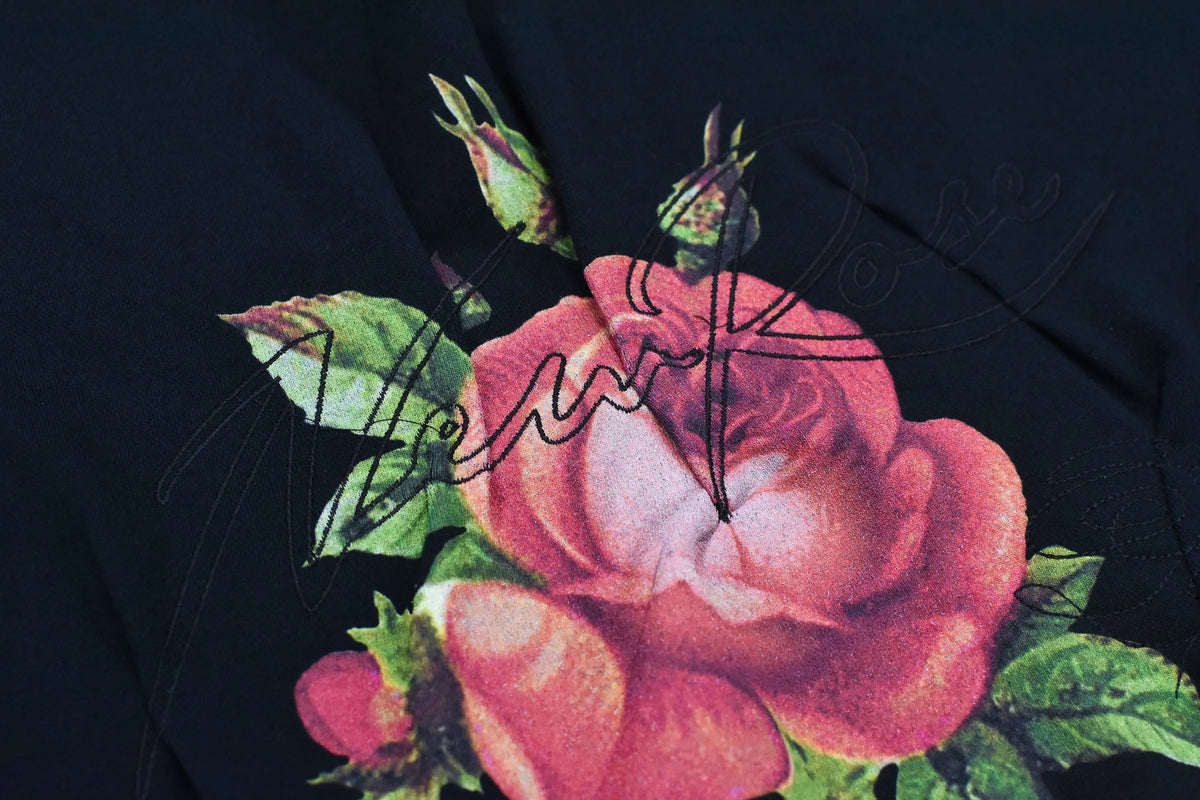 【New Rose】 Embroidery Wrinklework Sweatshirt / print