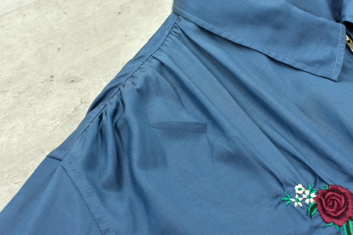 【New Rose】 Embroidery Wrinklework Blouson
