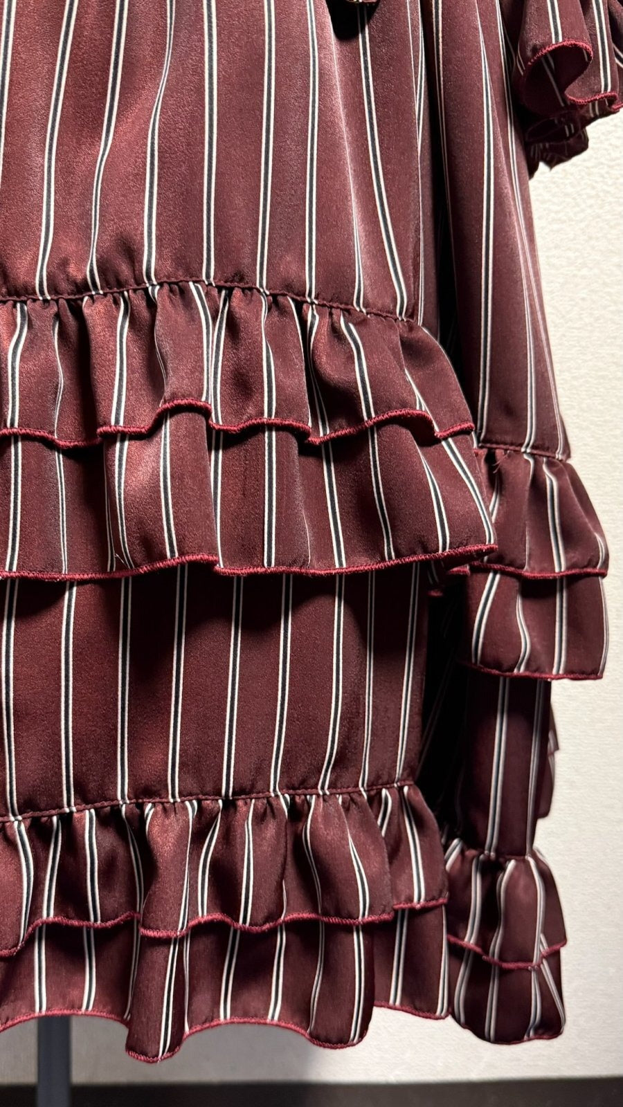 【Physical Drop】피지컬 드롭 스탠드 칼라 A라인 원피스【엔지 레지멘탈 스트라이프】