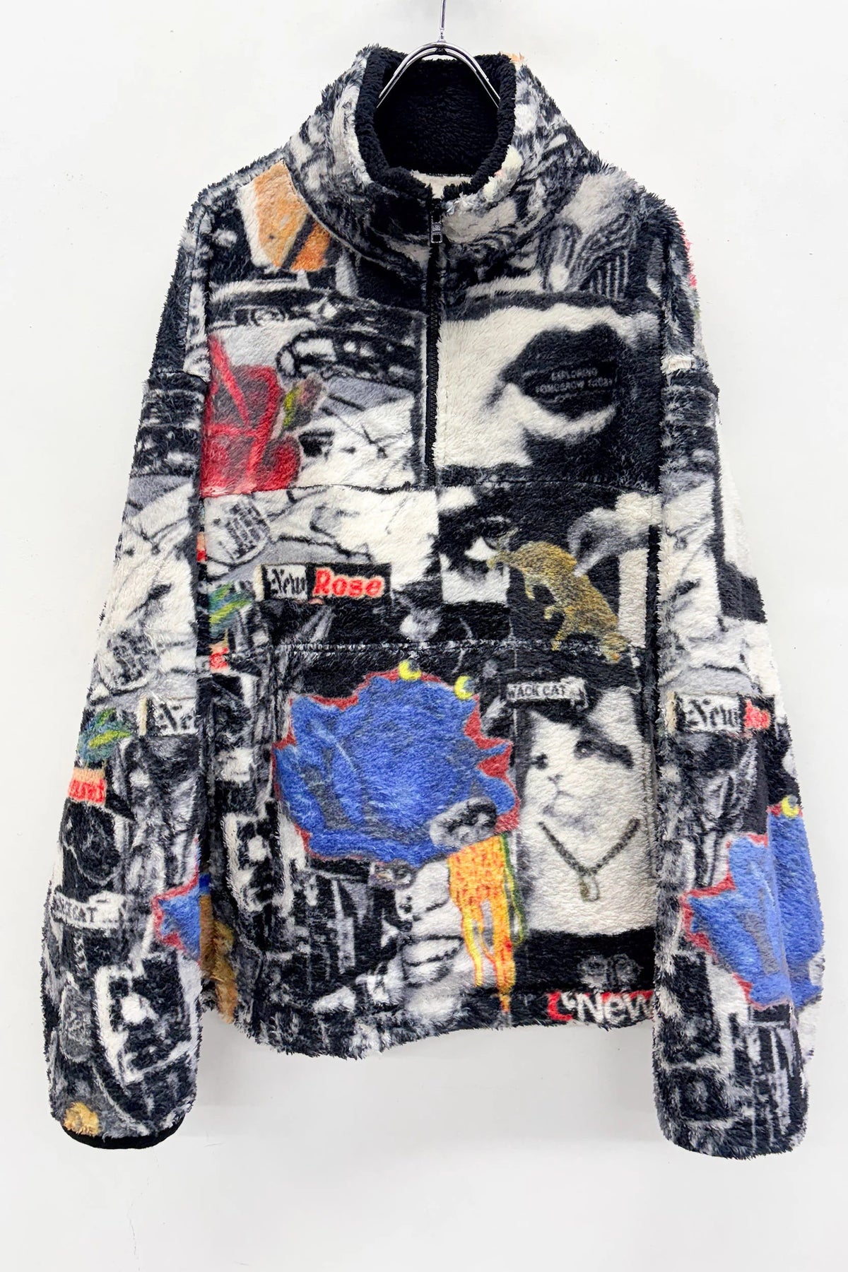【New Rose】 FLEECE HALF ZIP UP BLOUSON / all-over print
