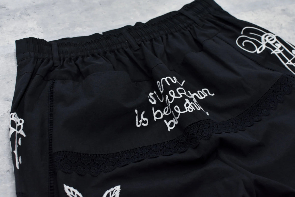 【New Rose】 Ladder Race×Embroidery Pants