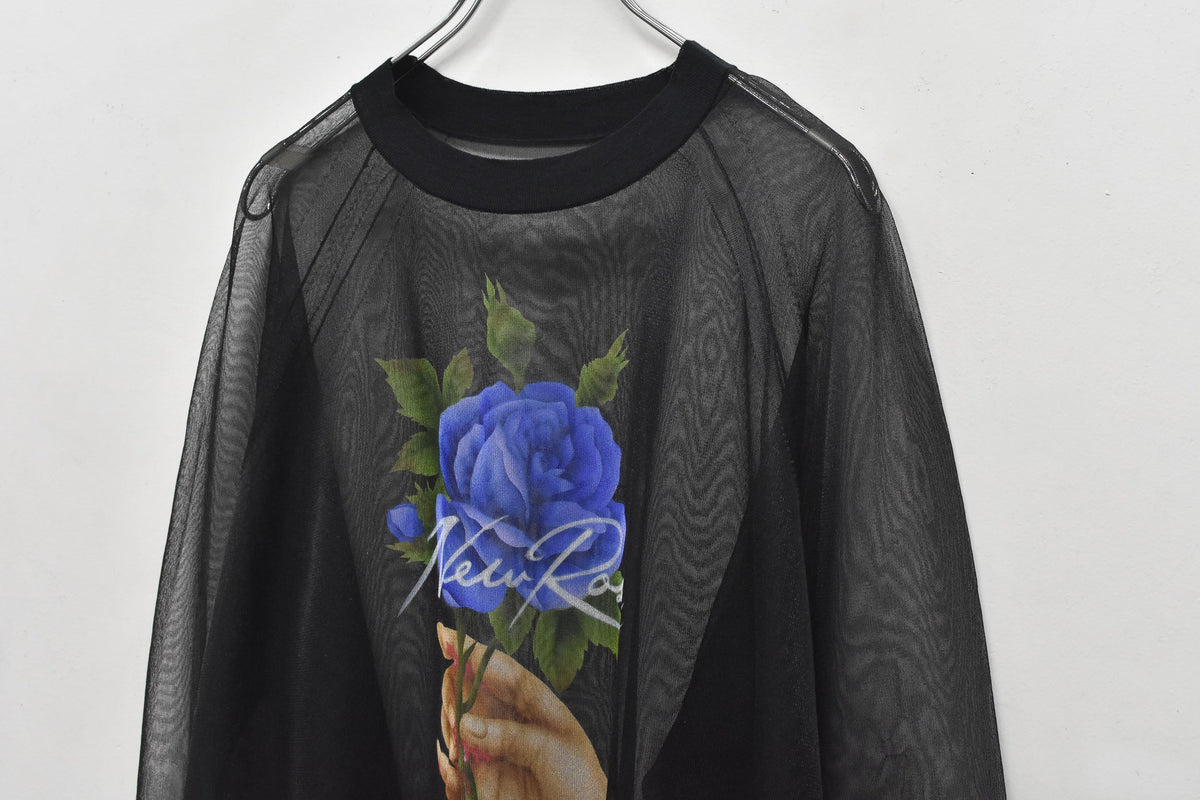 【New Rose】 Sheer Knit Pullover / Airbrush
