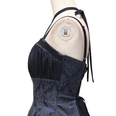【Sheglit】シェグリット "Victorian"クロスストラップワンピース ネイビー/ブラック