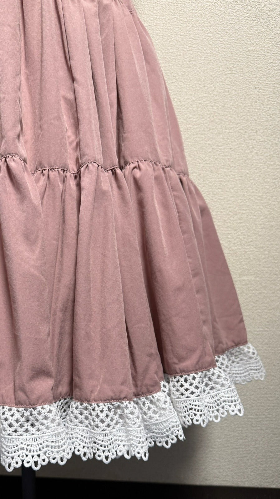 【Physical Drop】フィジカルドロップ レース衿付きティアードOP【ピンク】