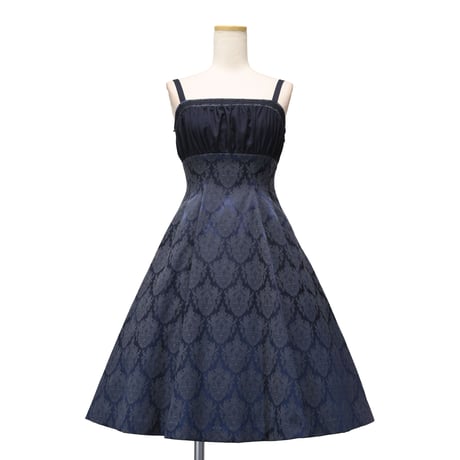 【Sheglit】シェグリット "Victorian"クロスストラップワンピース ネイビー/ブラック