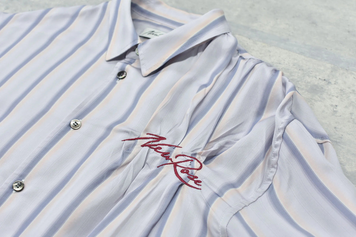 【New Rose】 Embroidery Wrinklework Long-sleeve Shirt