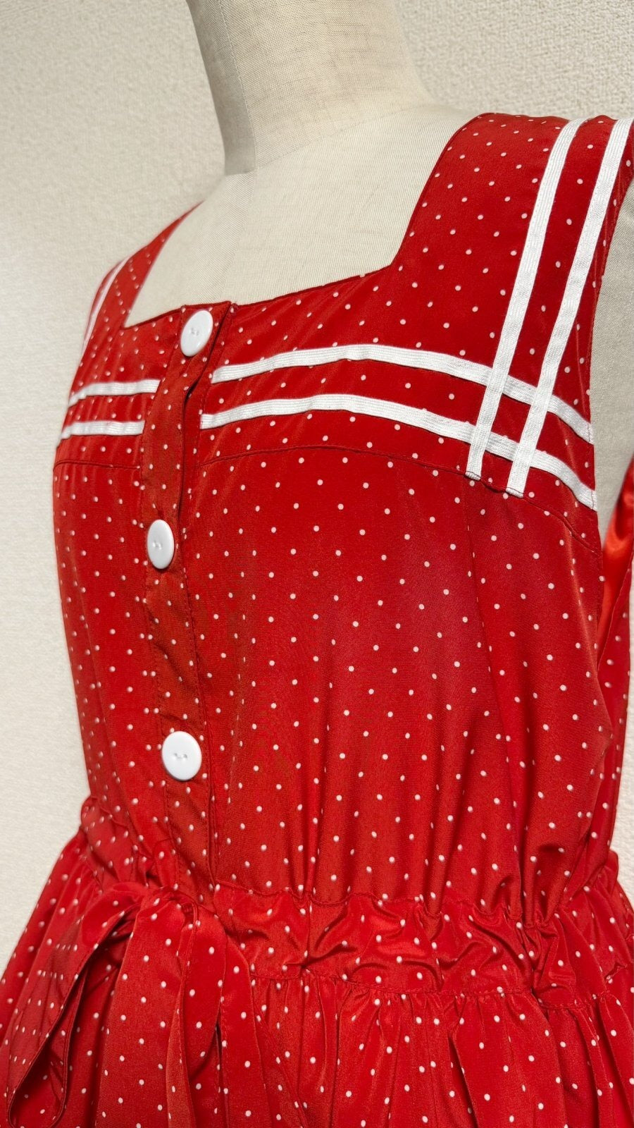 【Physical Drop】フィジカルドロップ セーラーJSK 【赤水玉×白ライン】