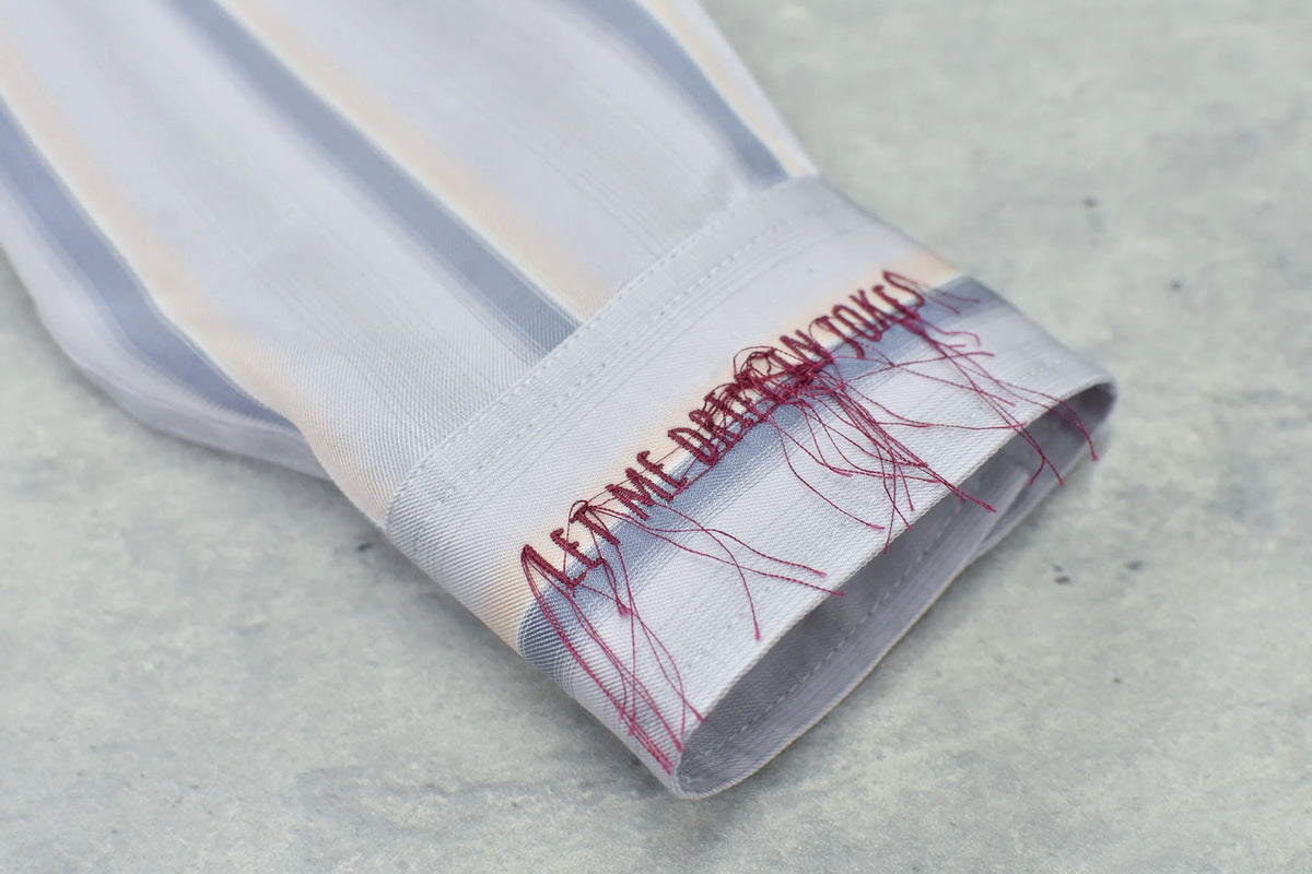 【New Rose】 Embroidery Wrinklework Long-sleeve Shirt