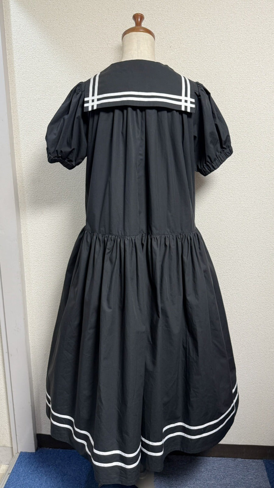 【Physical Drop】フィジカルドロップ ノスタルジックセーラーワンピース【レギュラーサイズ・黒・ノーマル丈】