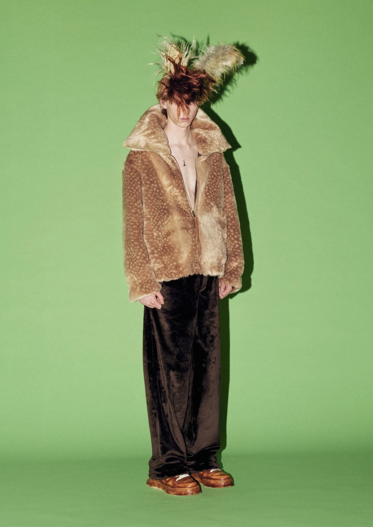 【New Rose】 ANIMAL FUR BLOUSON / REVERSIBLE