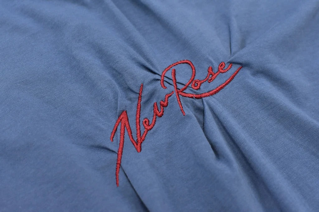 【New Rose】 Embroidery Wrinklework T-shirt