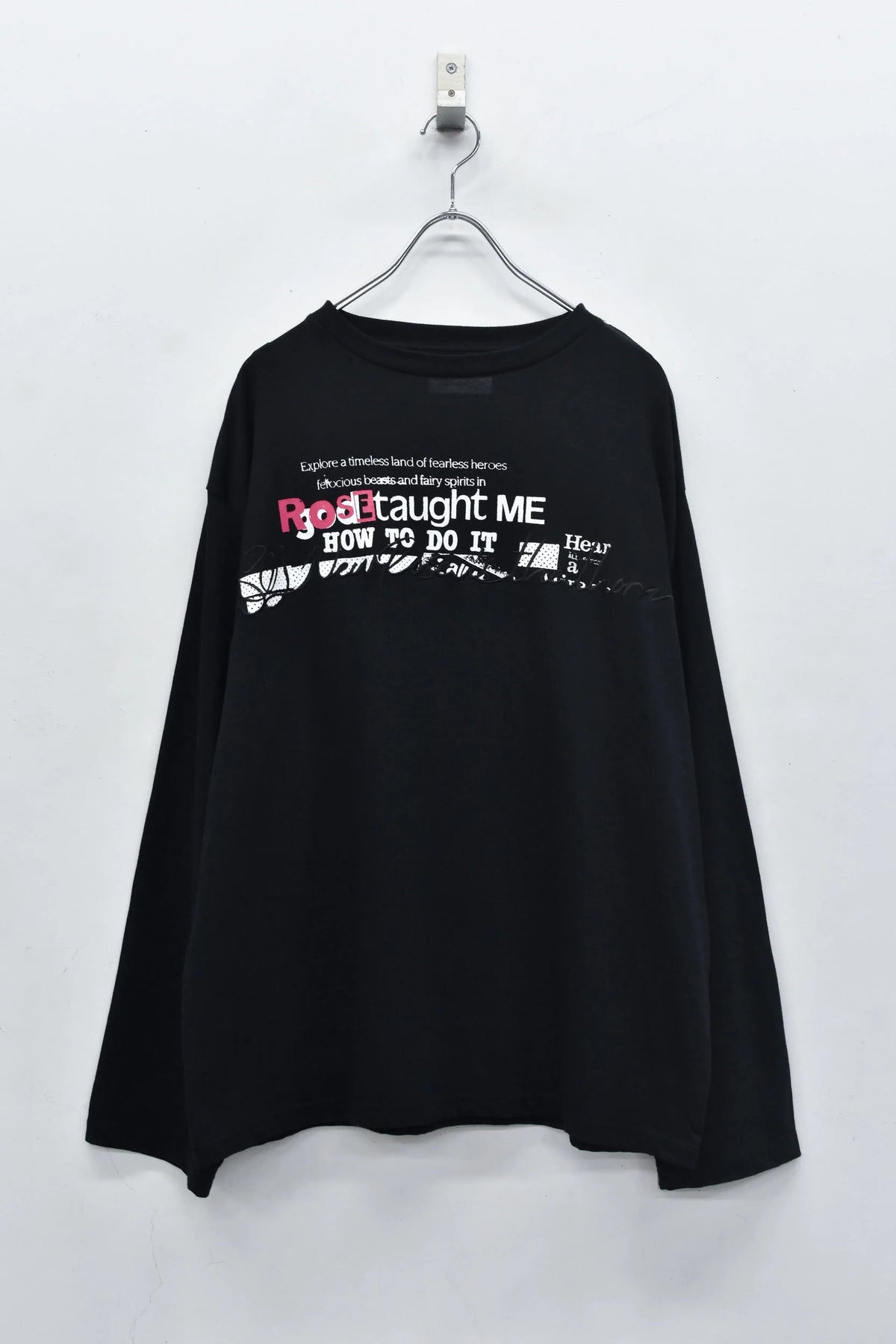 【New Rose】 Letter Embroidery Long Sleeve Shirt