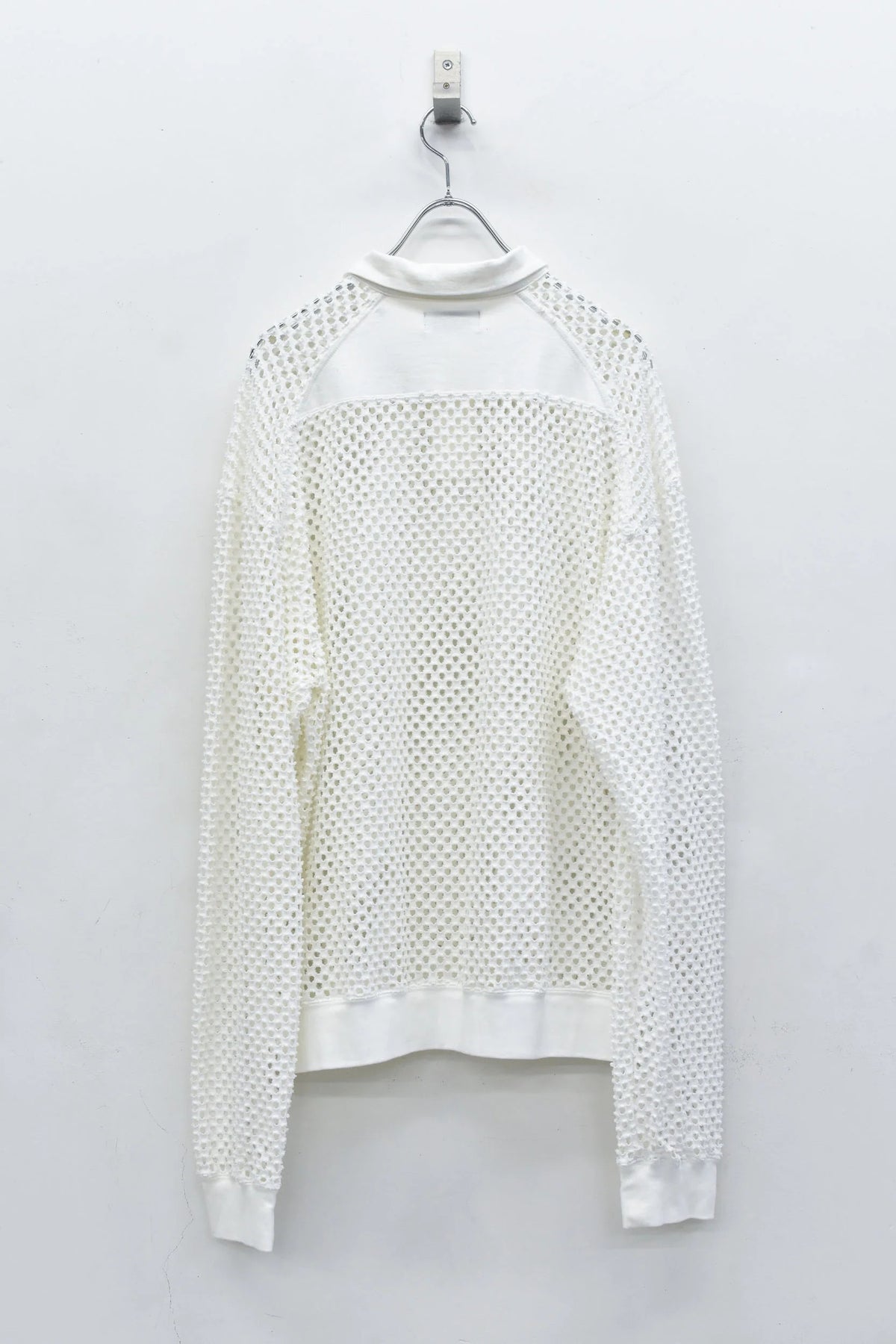 【New Rose】 Punched Fabric Long-sleeved Polo Shirt