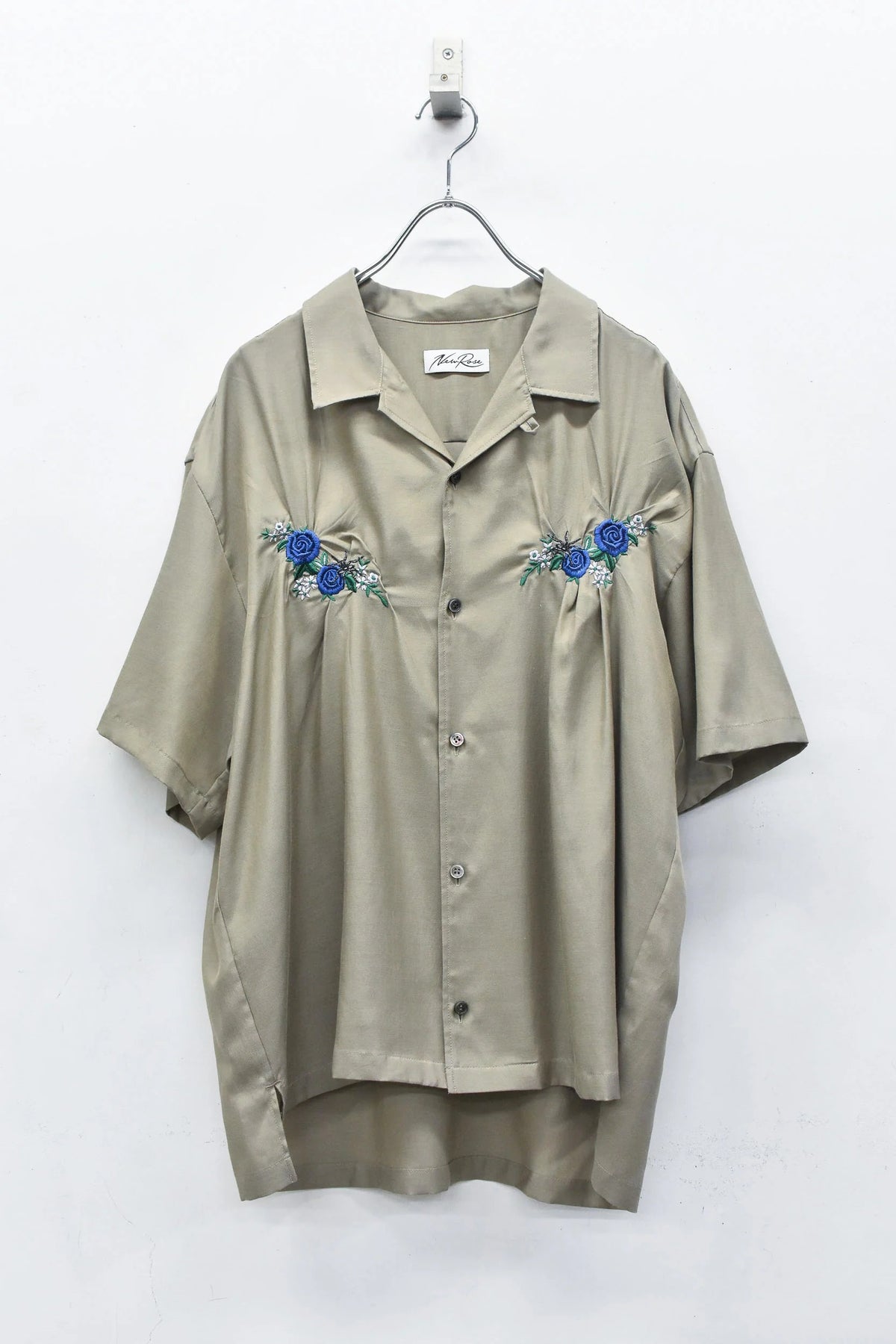 【New Rose】 Embroidery Wrinklework Shirt