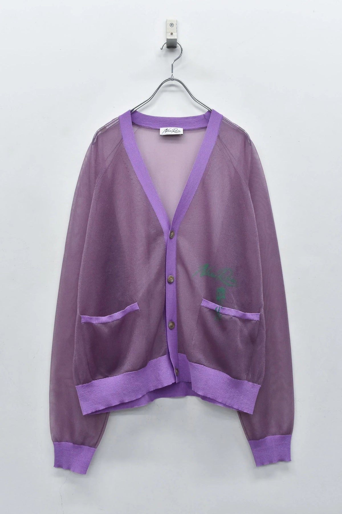 【New Rose】 Sheer Knit Cardigan / Airbrush