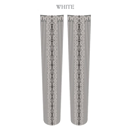 【Sheglit】シェグリット Lace Stripe Over Knee ホワイト/グリーン/パープル/ブラック