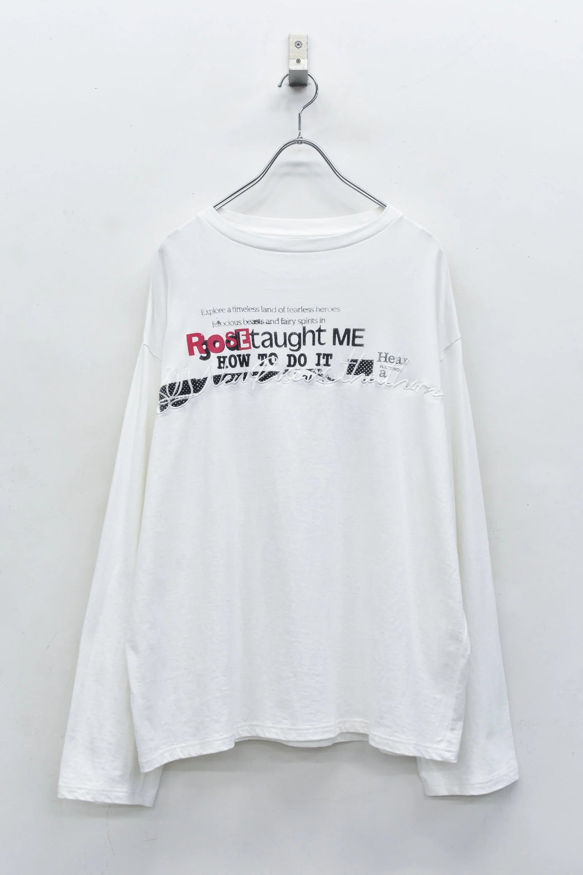 【New Rose】 Letter Embroidery Long Sleeve Shirt