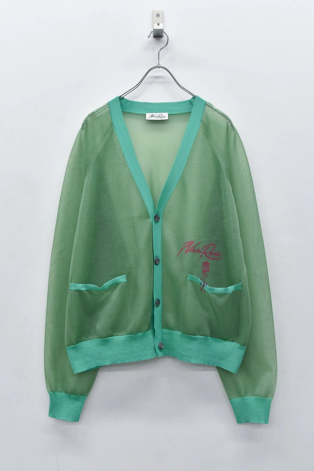 【New Rose】 Sheer Knit Cardigan / Airbrush