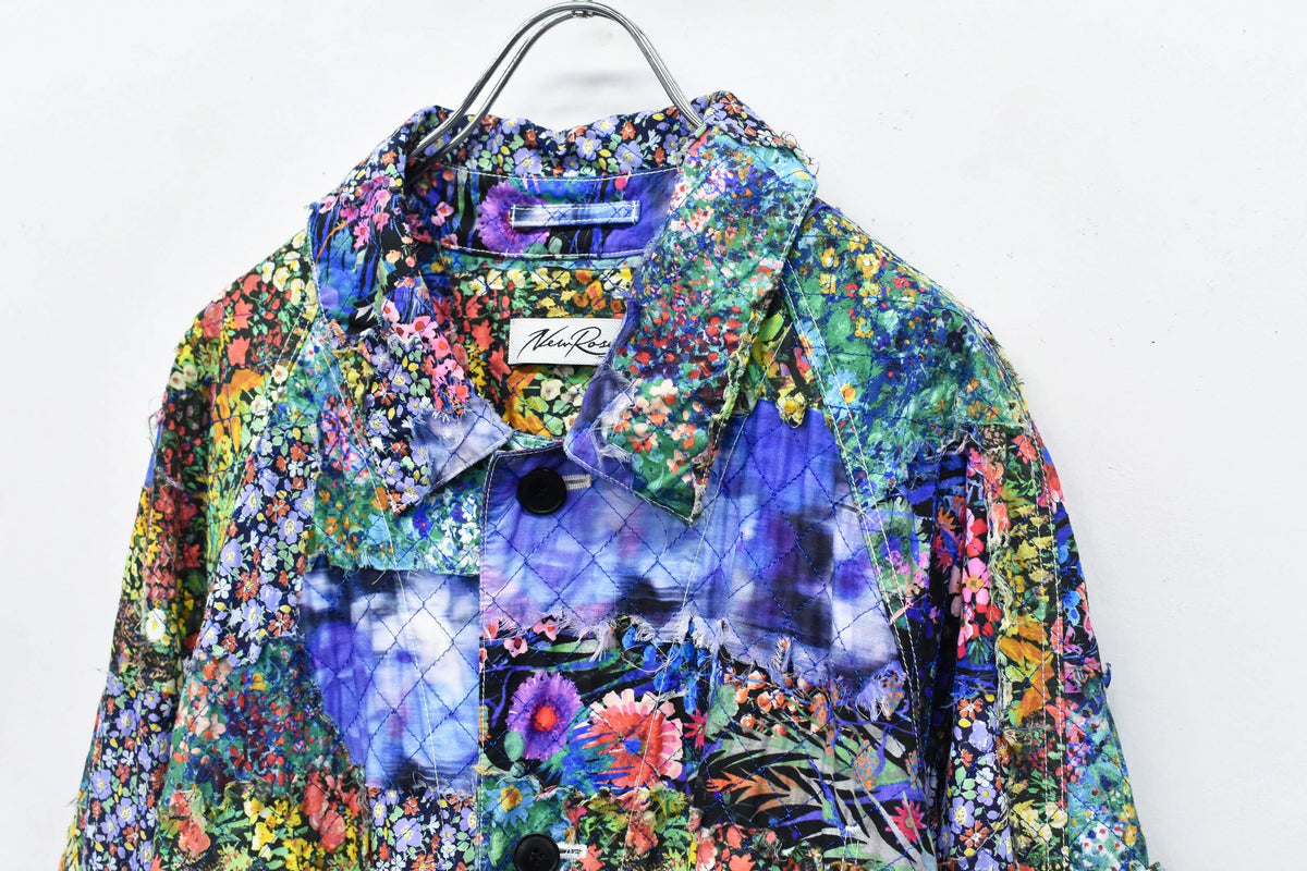【New Rose】 Patchwork Quilt Raglan Sleeve Coat