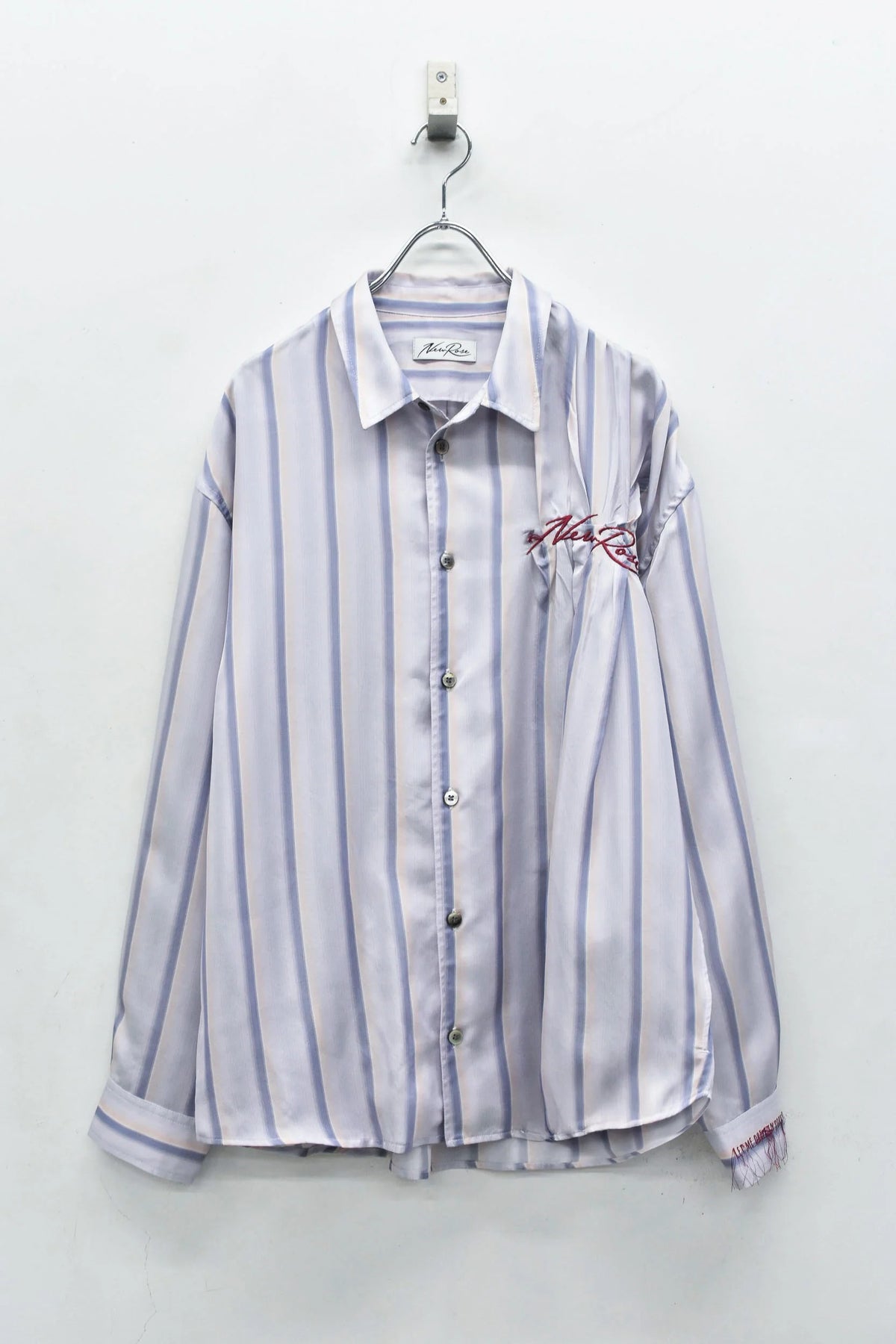 【New Rose】 Embroidery Wrinklework Long-sleeve Shirt