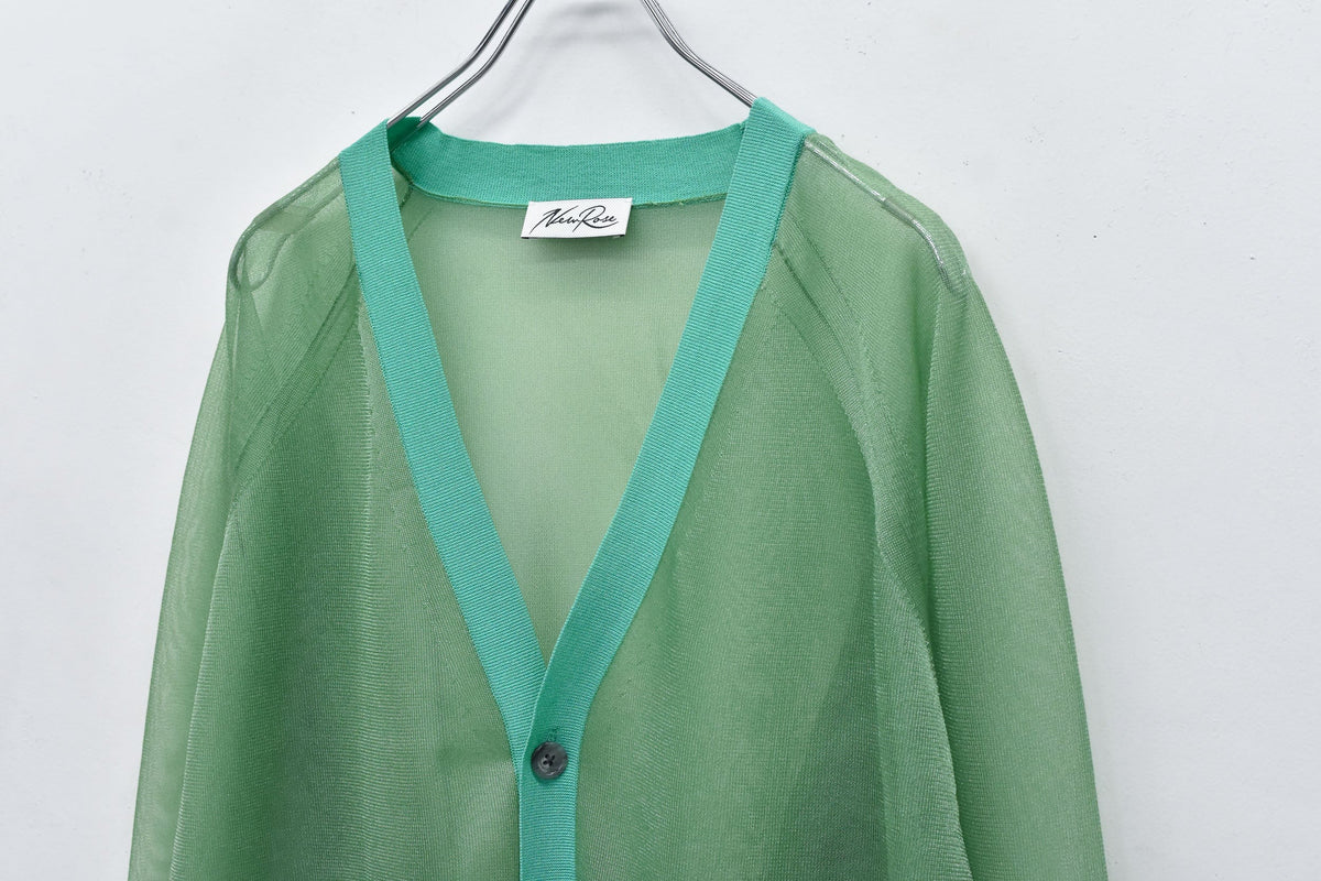 【New Rose】 Sheer Knit Cardigan / Airbrush