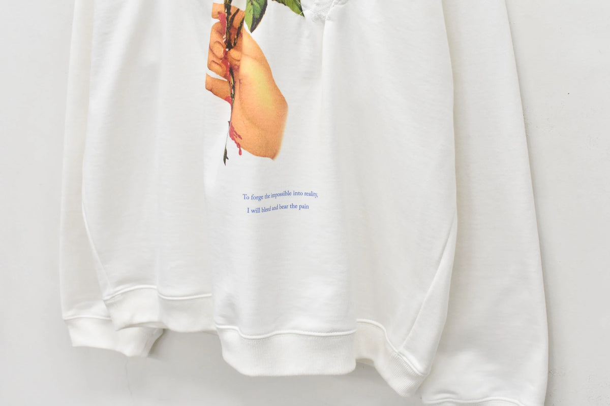 【New Rose】 Embroidery Wrinklework Sweatshirt / print