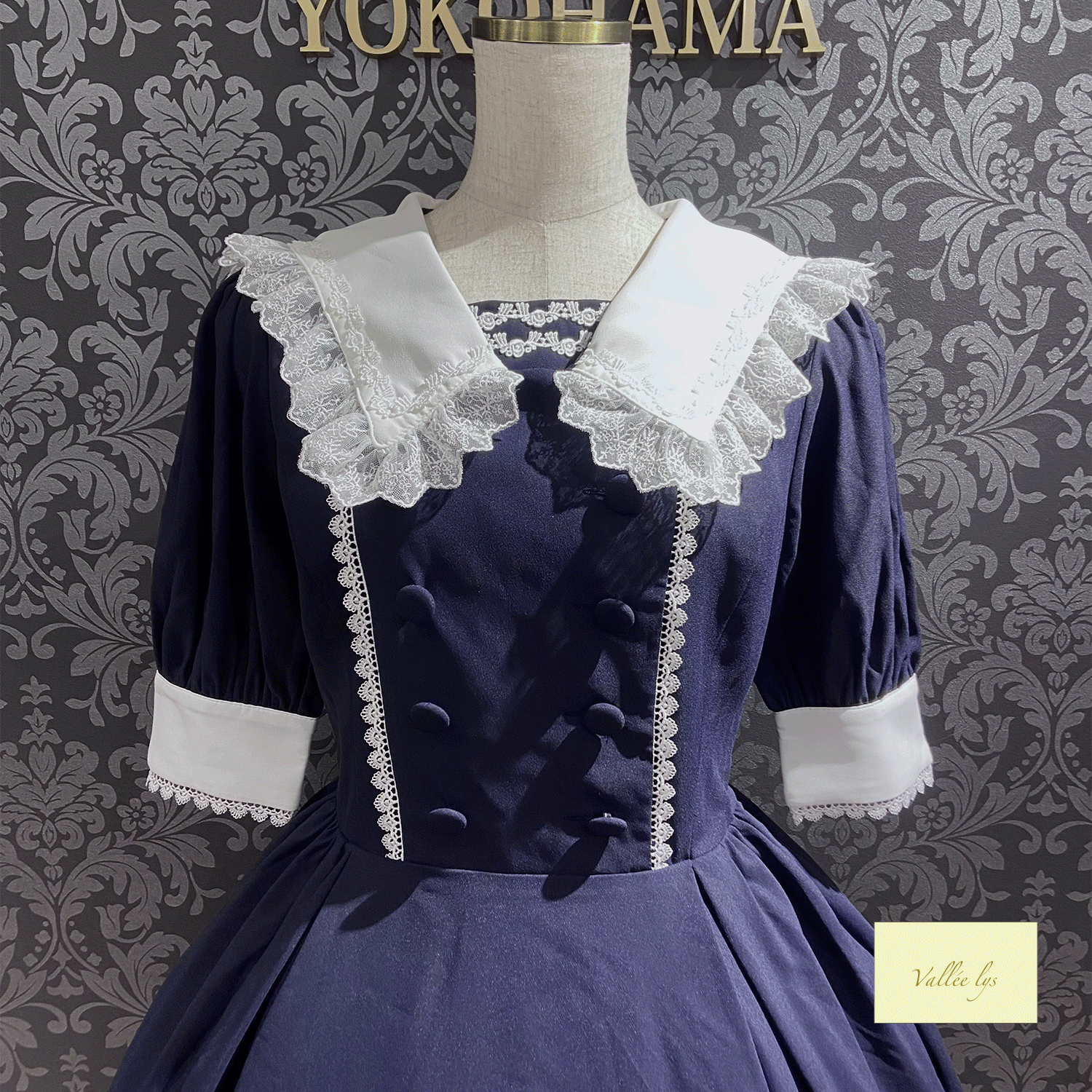 【Vallée lys】ヴァレリス Sailor Waltz Dress ボルドー/ネイビー/ブラック