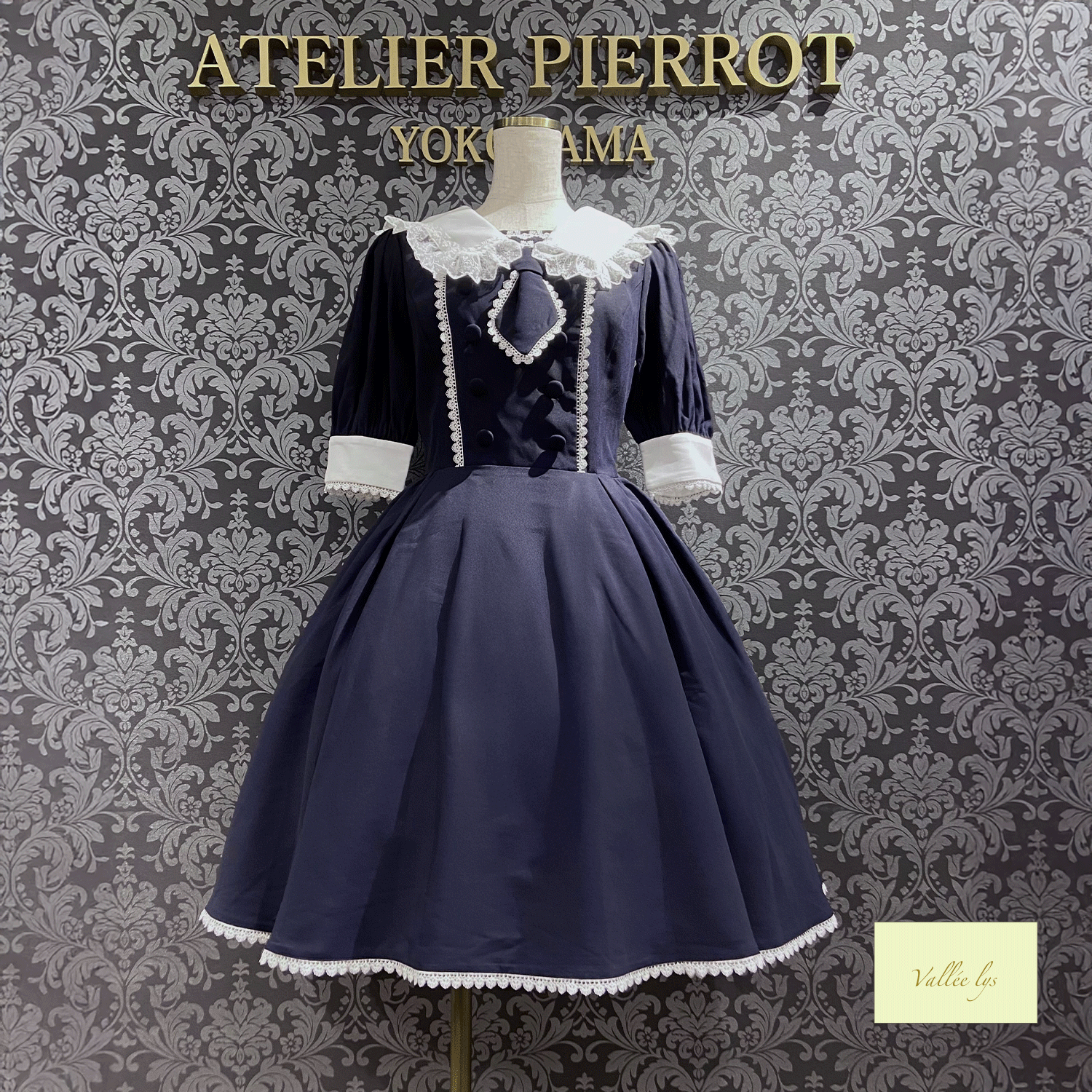 【Vallée lys】ヴァレリス Sailor Waltz Dress ボルドー/ネイビー/ブラック