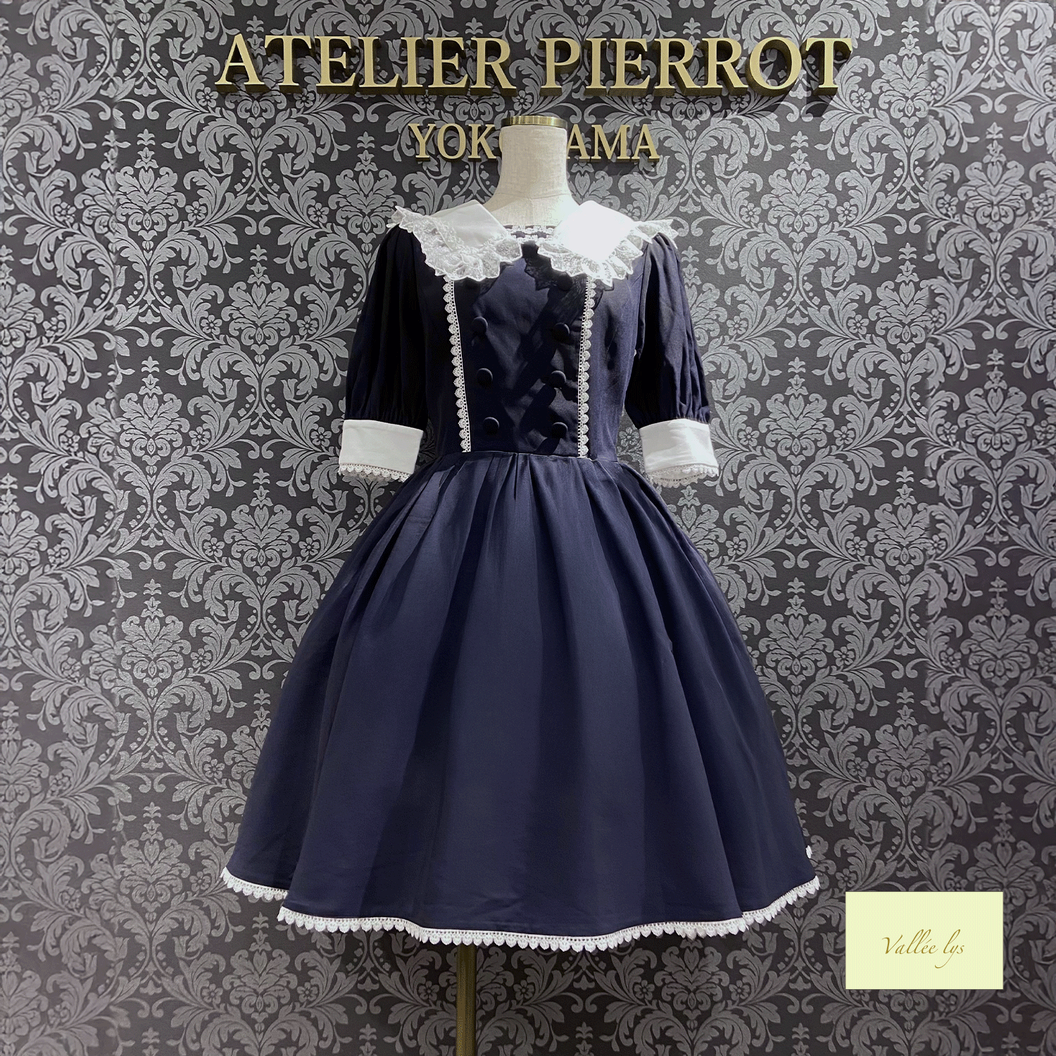 【Vallée lys】ヴァレリス Sailor Waltz Dress ボルドー/ネイビー/ブラック
