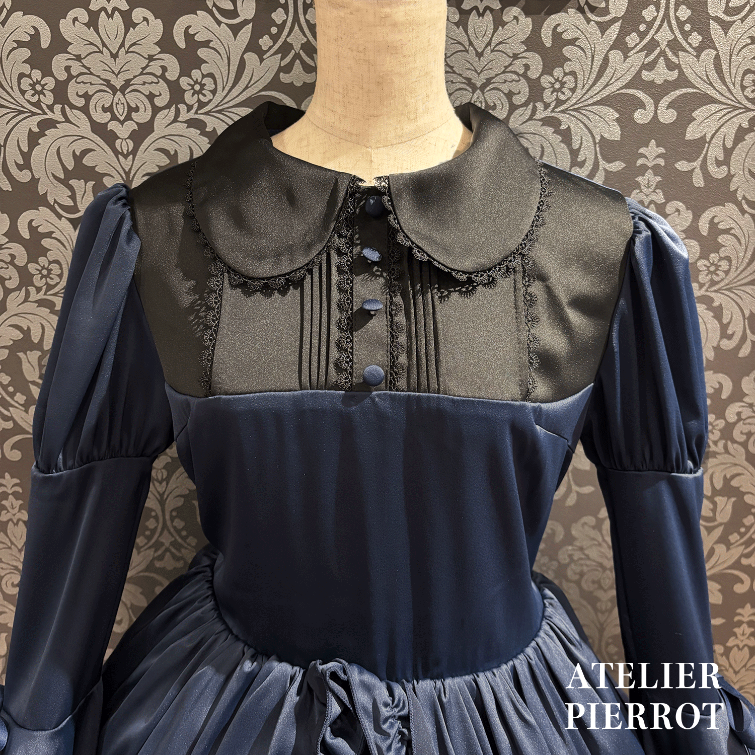 【ATELIER PIERROTFrilly Ribbon Belle Dress白色/波尔多/海蓝色/黑色