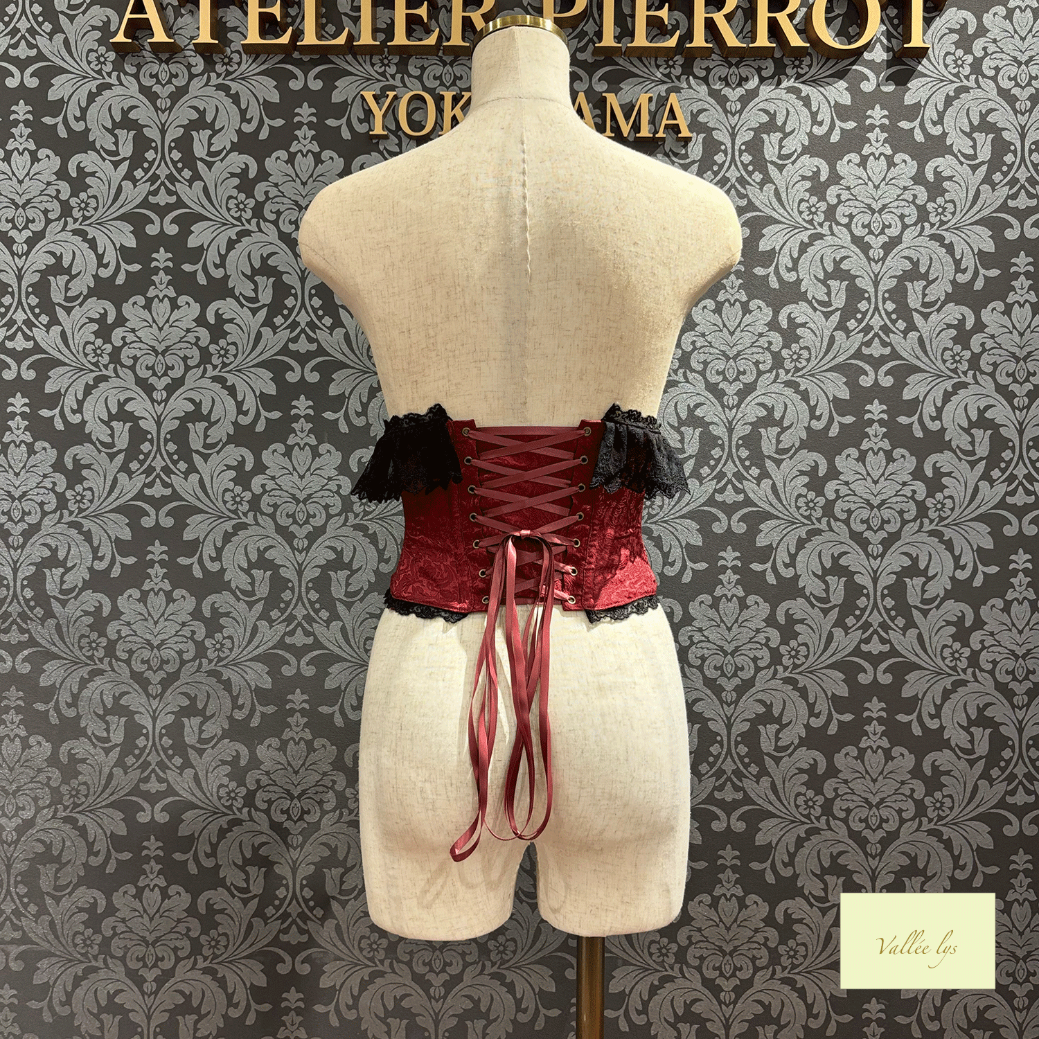 【Vallée lys】ヴァレリス Fleur de Brume Corset ホワイト/ピンク/ボルドー/ネイビー/ブラック