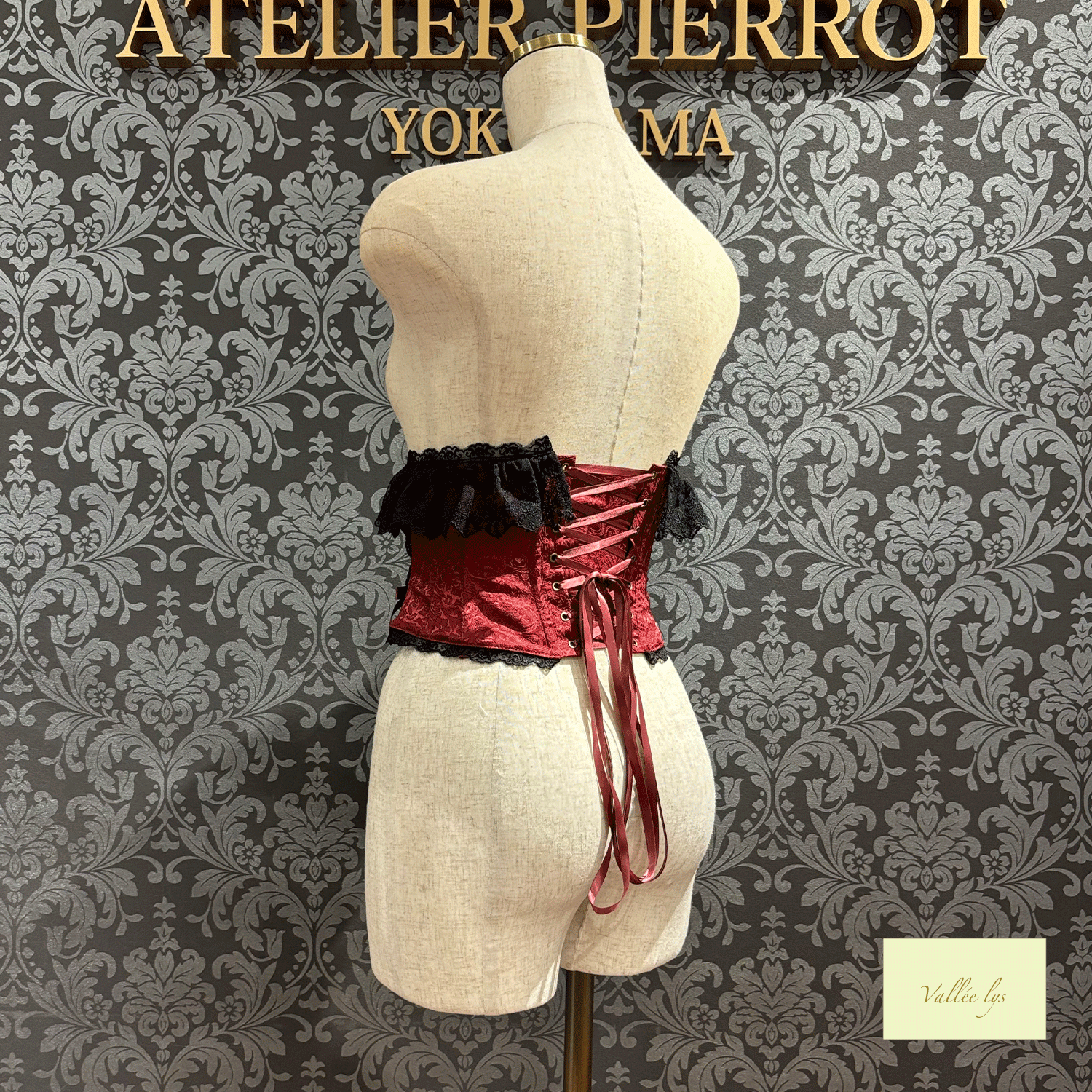 【Vallée lys】ヴァレリス Fleur de Brume Corset ホワイト/ピンク/ボルドー/ネイビー/ブラック