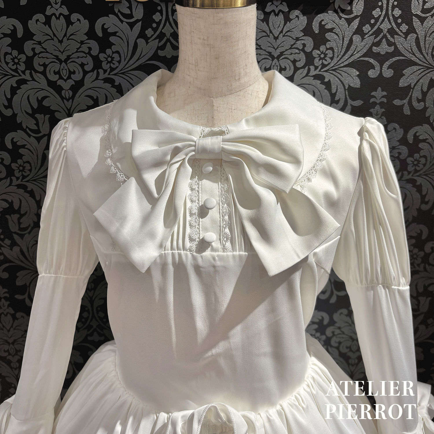 【ATELIER PIERROTFrilly Ribbon Belle Dress白色/波尔多/海蓝色/黑色