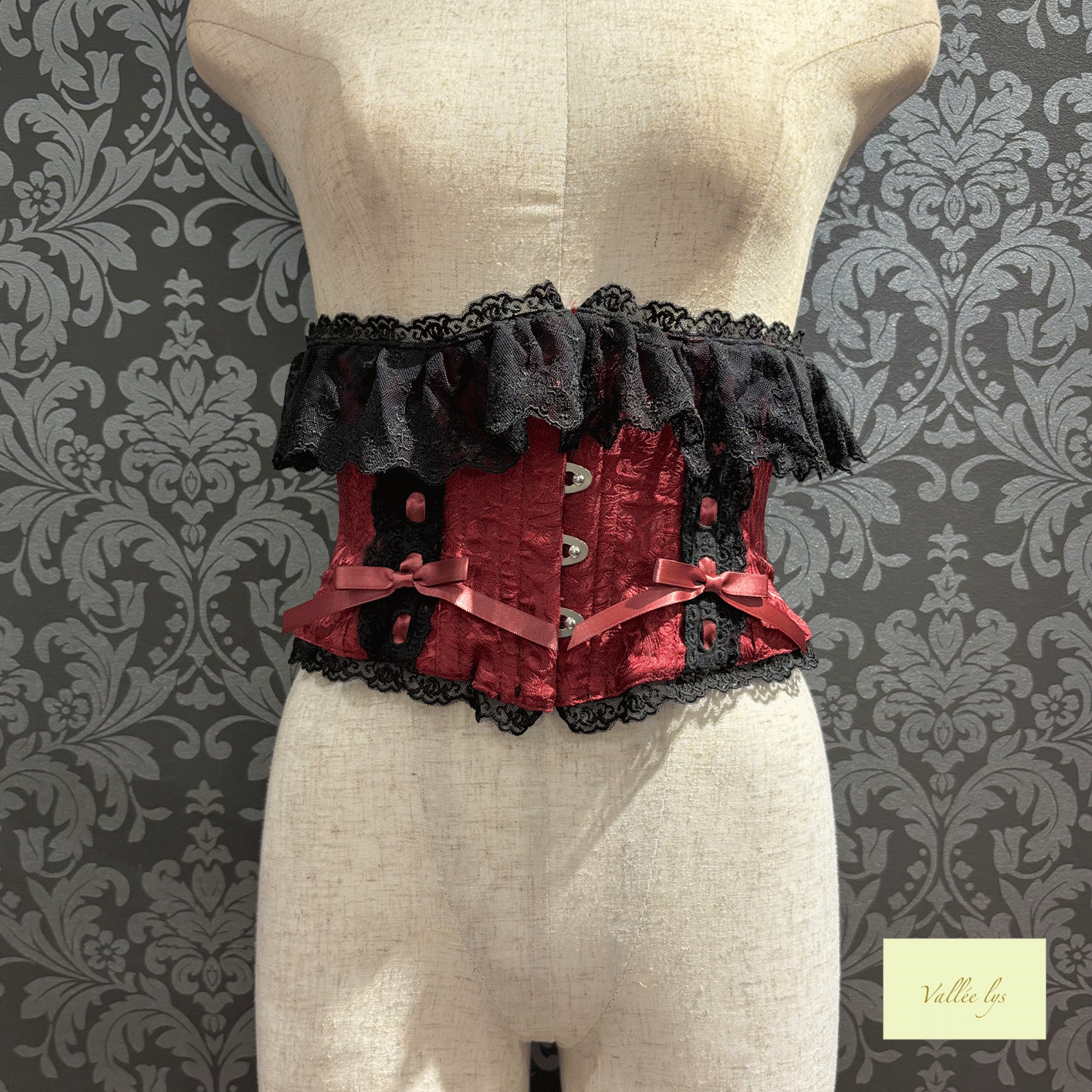 【Vallée lys】ヴァレリス Fleur de Brume Corset ホワイト/ピンク/ボルドー/ネイビー/ブラック