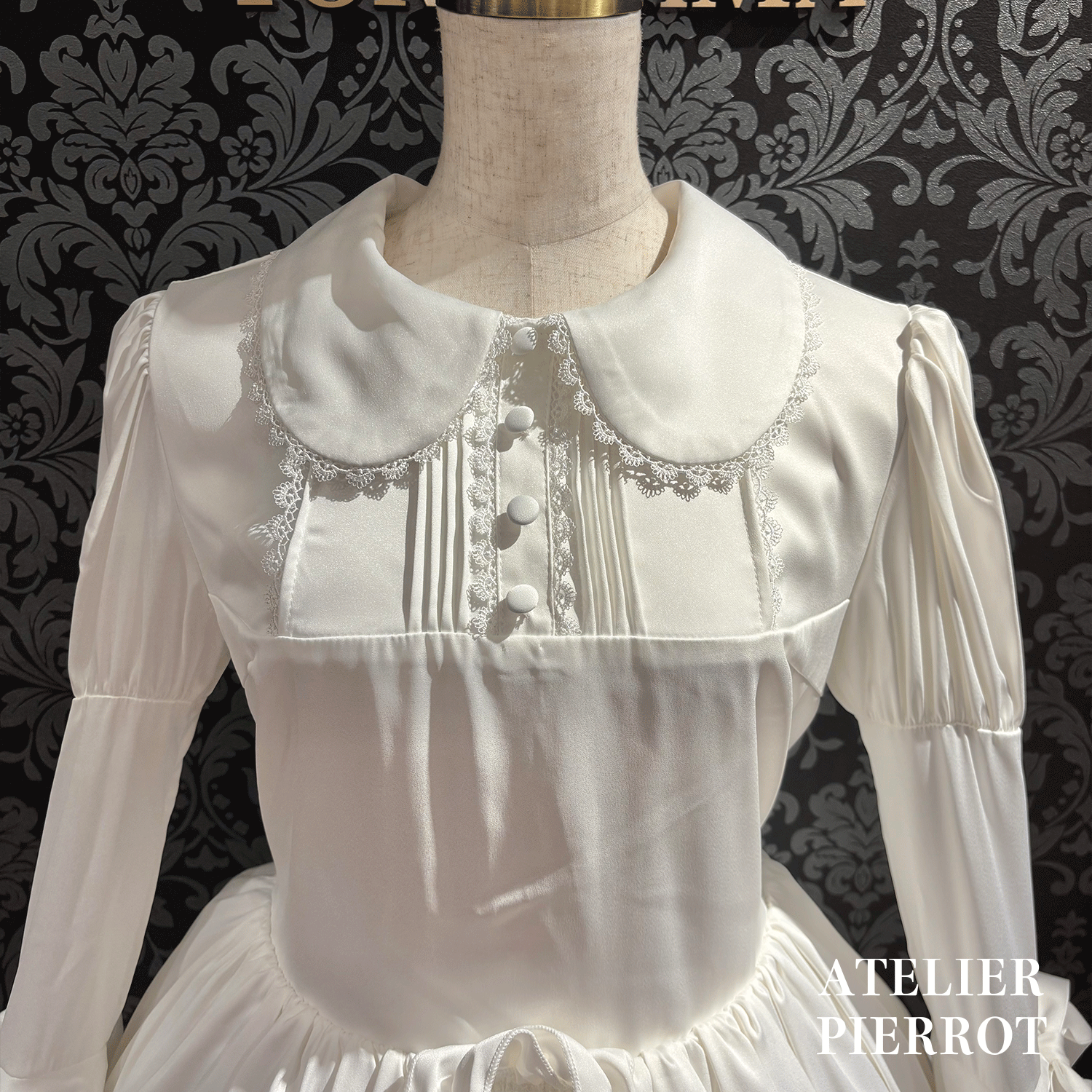 【ATELIER PIERROTFrilly Ribbon Belle Dress白色/波尔多/海蓝色/黑色