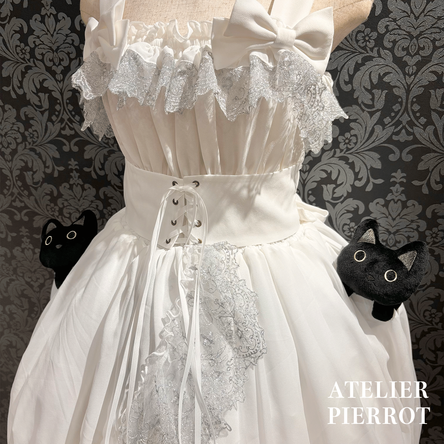 【ATELIER PIERROT】 Celestial Veil JSK White/Bordeaux/Purple/Navy/Black Size1/Size2