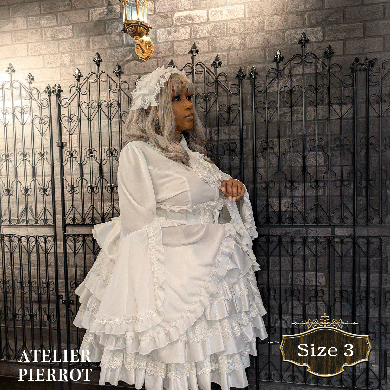 【ATELIER PIERROT】路易絲jabot襯衫加大小白色/波爾多/紫色/黑色尺寸2/尺寸3 ★從早期到6月中旬發布★