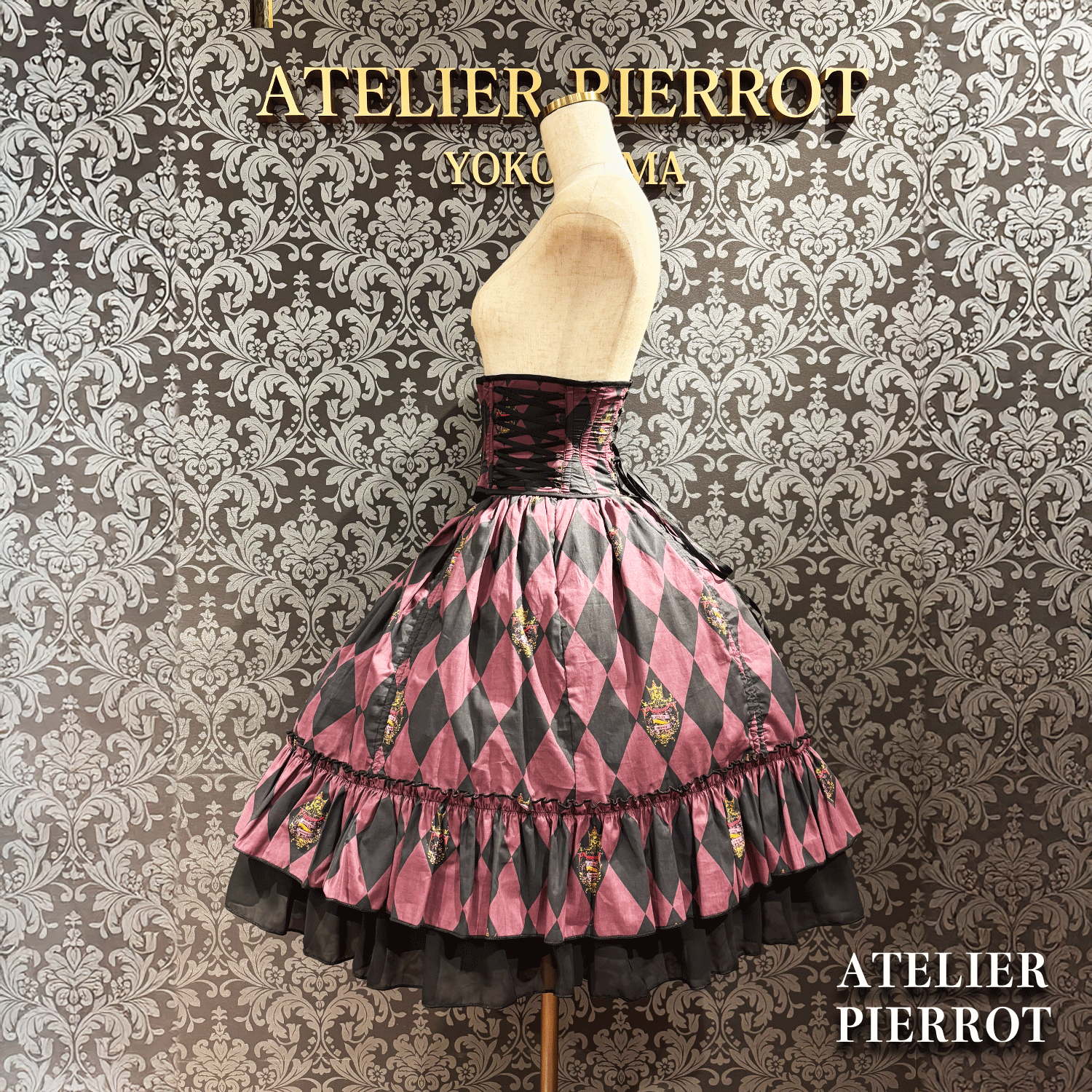 【ATELIER PIERROT】 "Diamond Circus" Corset 白×黒/ワイン/パープル/グリーン