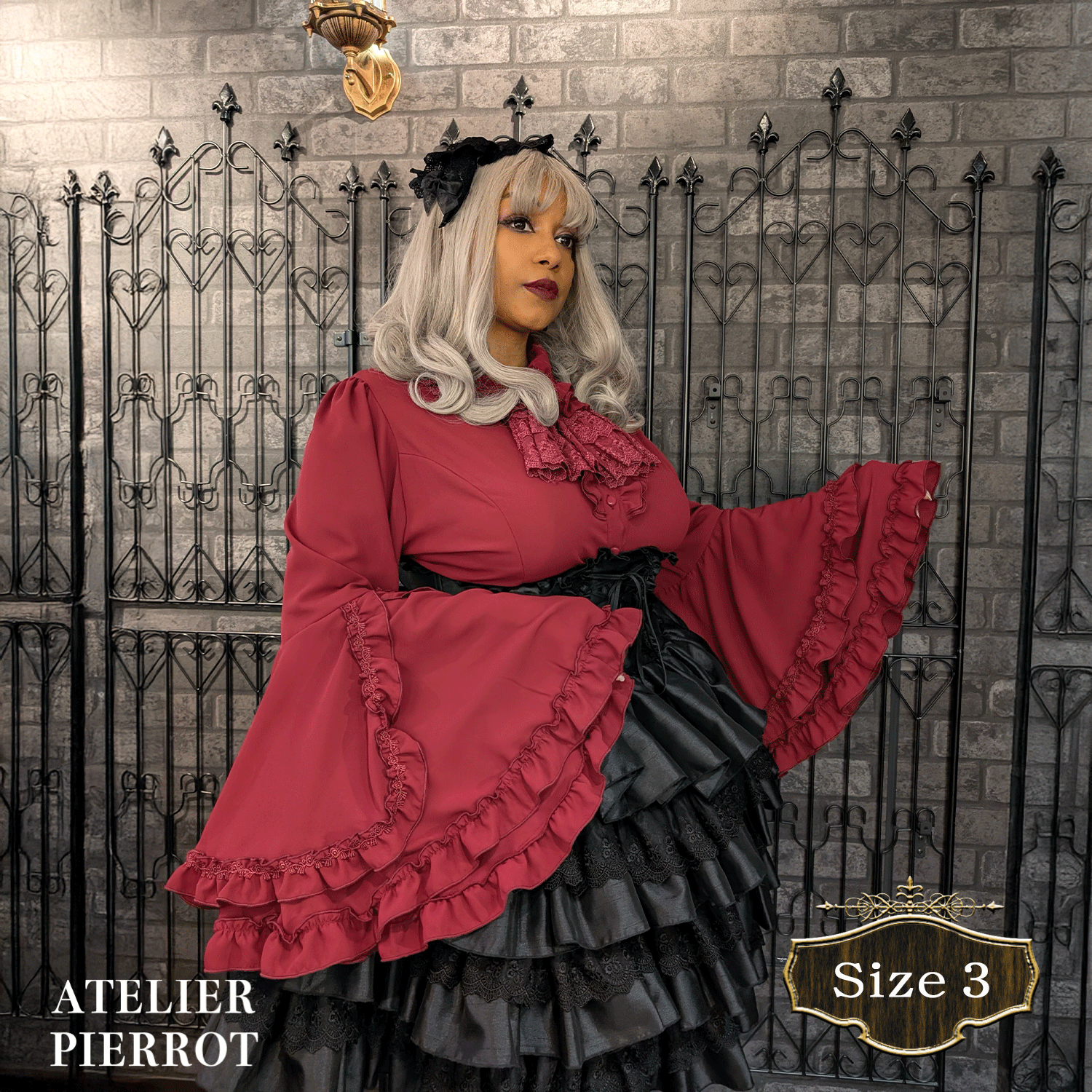 【ATELIER PIERROT】路易絲jabot襯衫加大小白色/波爾多/紫色/黑色尺寸2/尺寸3 ★從早期到6月中旬發布★