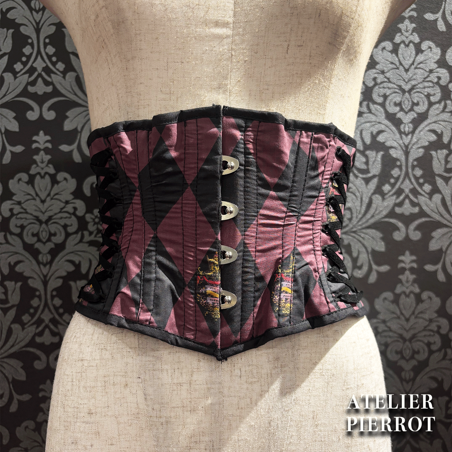 【ATELIER PIERROT】 "Diamond Circus" Corset 白×黒/ワイン/パープル/グリーン