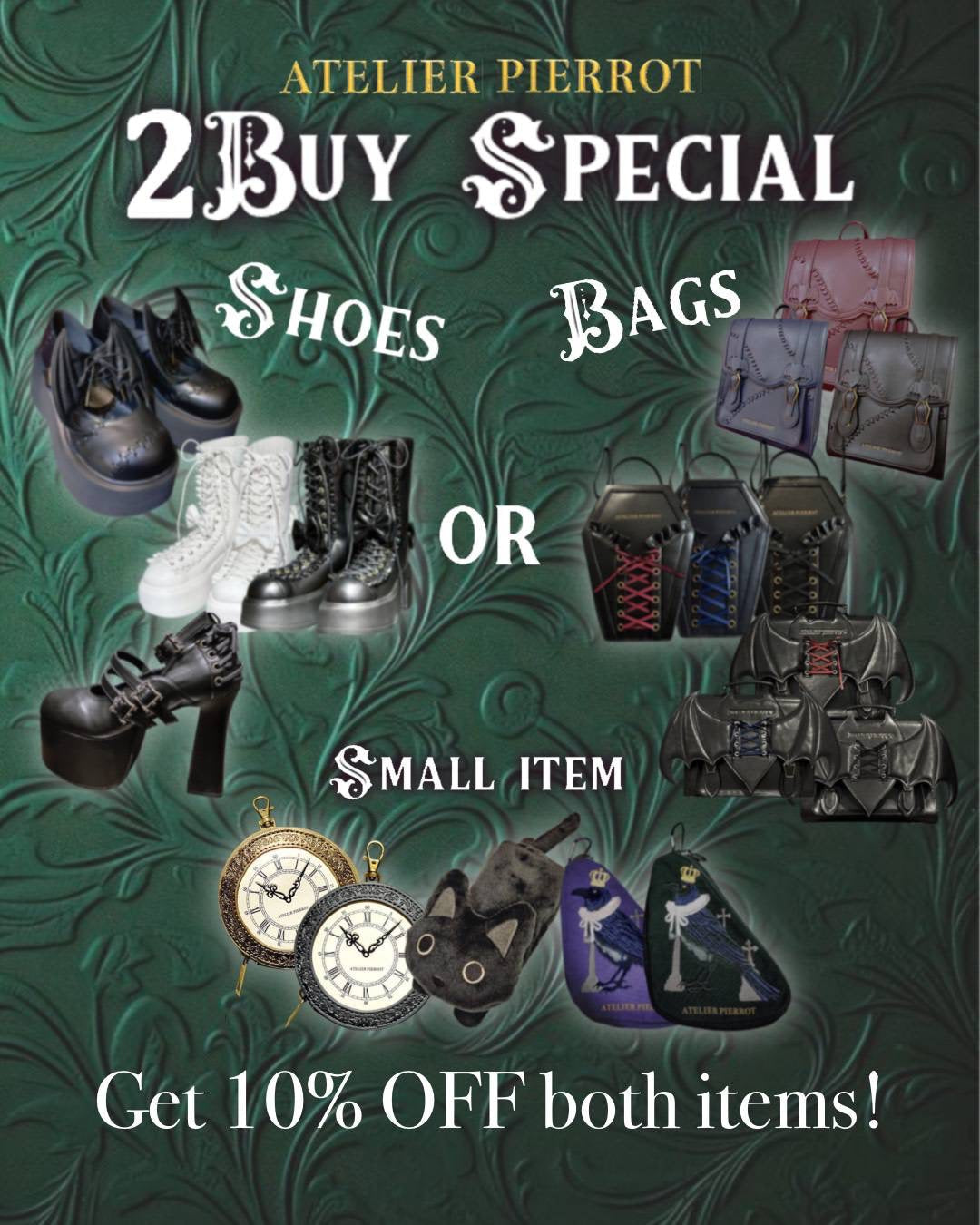 オンラインショップ限定！靴＆バッグ＋小物2Buy 10%OFFフェア開催！！