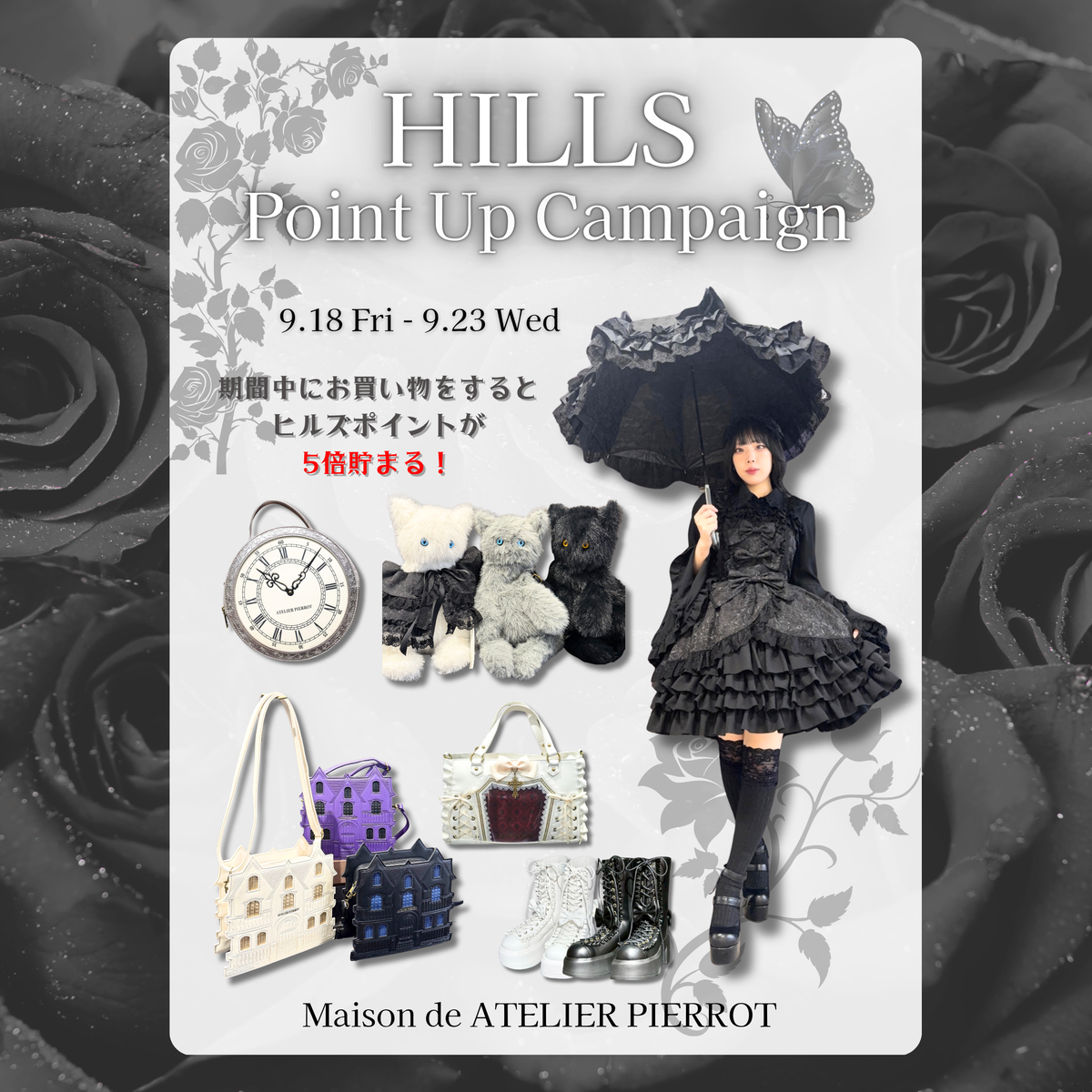 【メゾン原宿店】9/18~23 HILLSポイントアップキャンペーン❣️