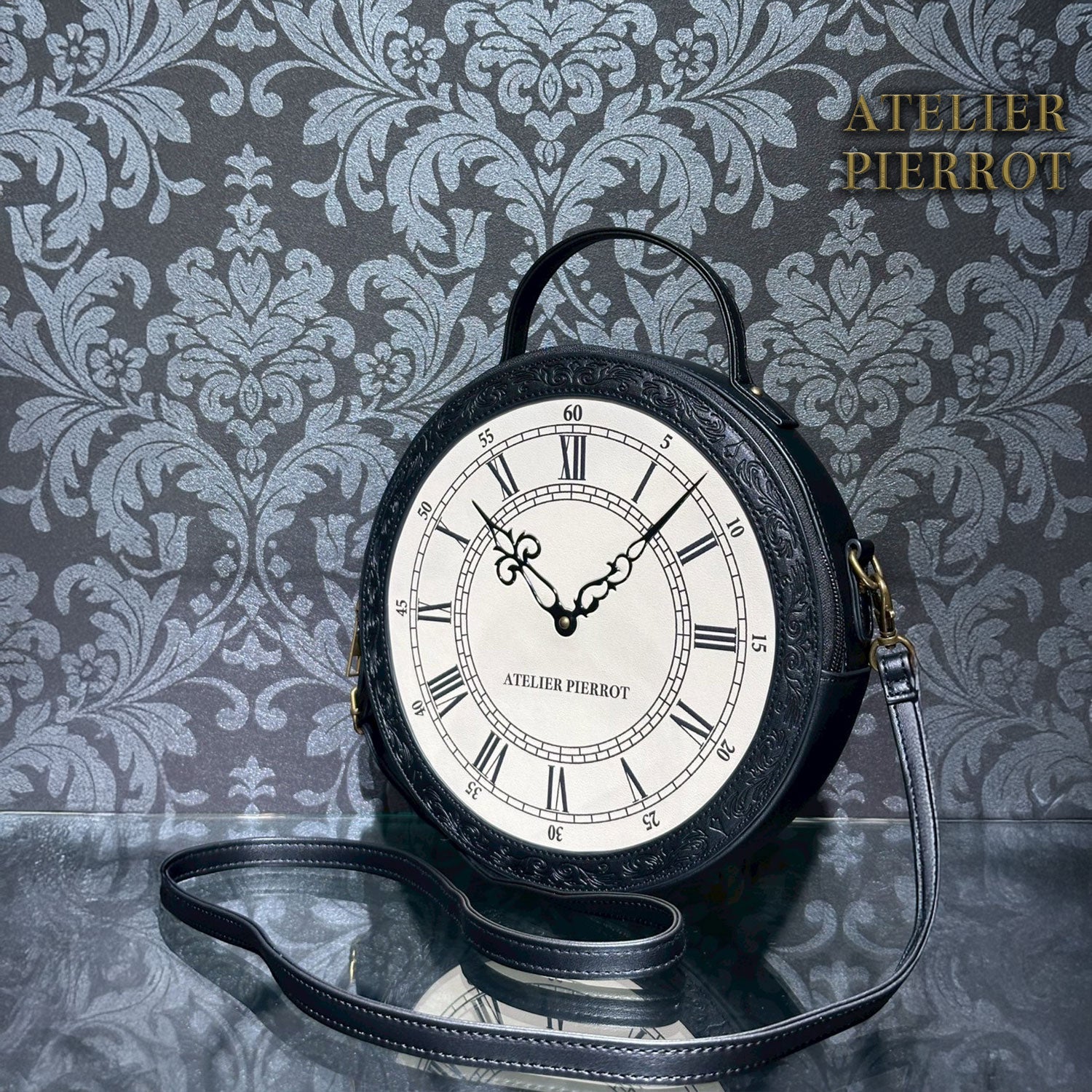 【ATELIER PIERROT】“Aeon” Clock Shoulder Bag　ブロンズ/ブラック