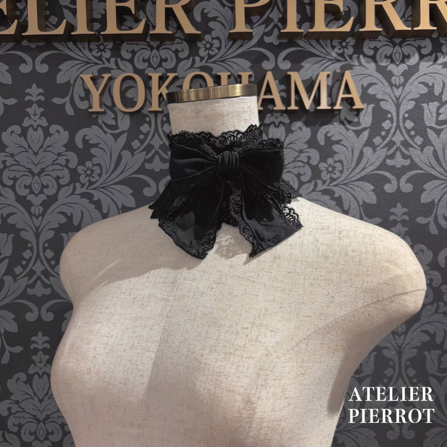 【ATELIER PIERROT【Laced Grace Choker】白/波尔多/紫/绿/海蓝色/黑