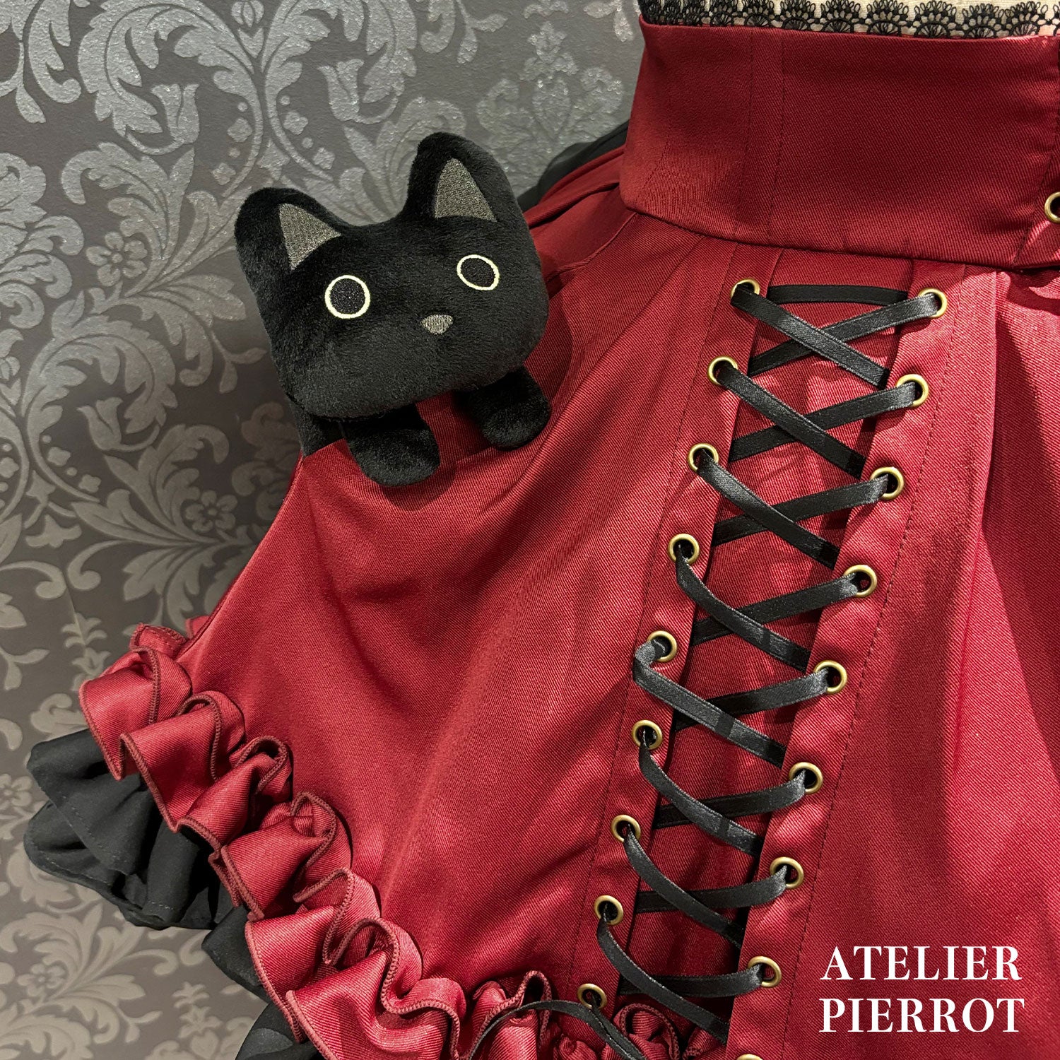 【ATELIER PIERROT] Jupe à lacets AdenophoraWhite/Nouvelle couleurBordeaux/Purple×Black/Nouvelle couleurNavy/Black×White/Black