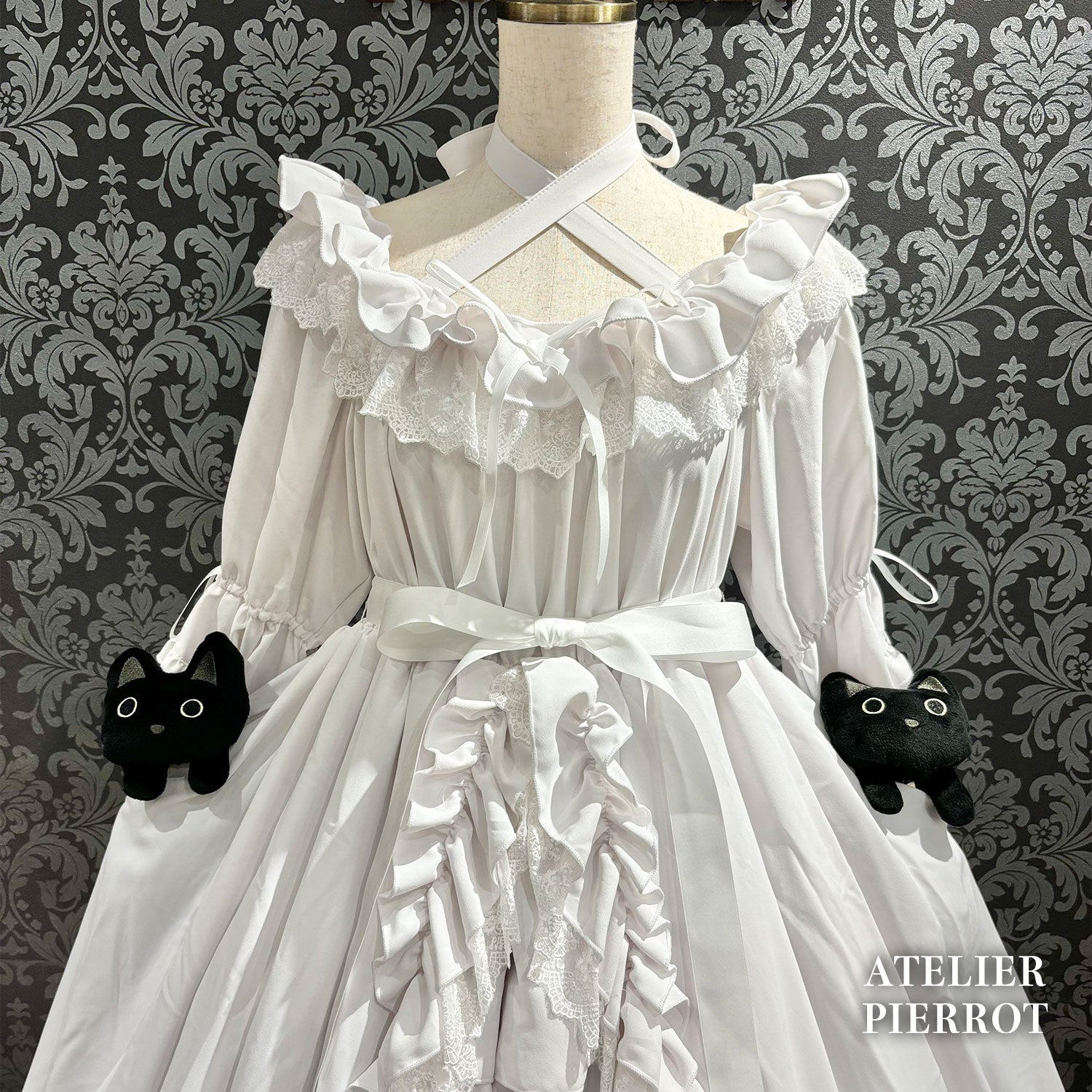 【ATELIER PIERROT】 ★Ahora aceptando reservas★Vestido Nocturno NegroWhite/Marfil/Purple/Navy/Black