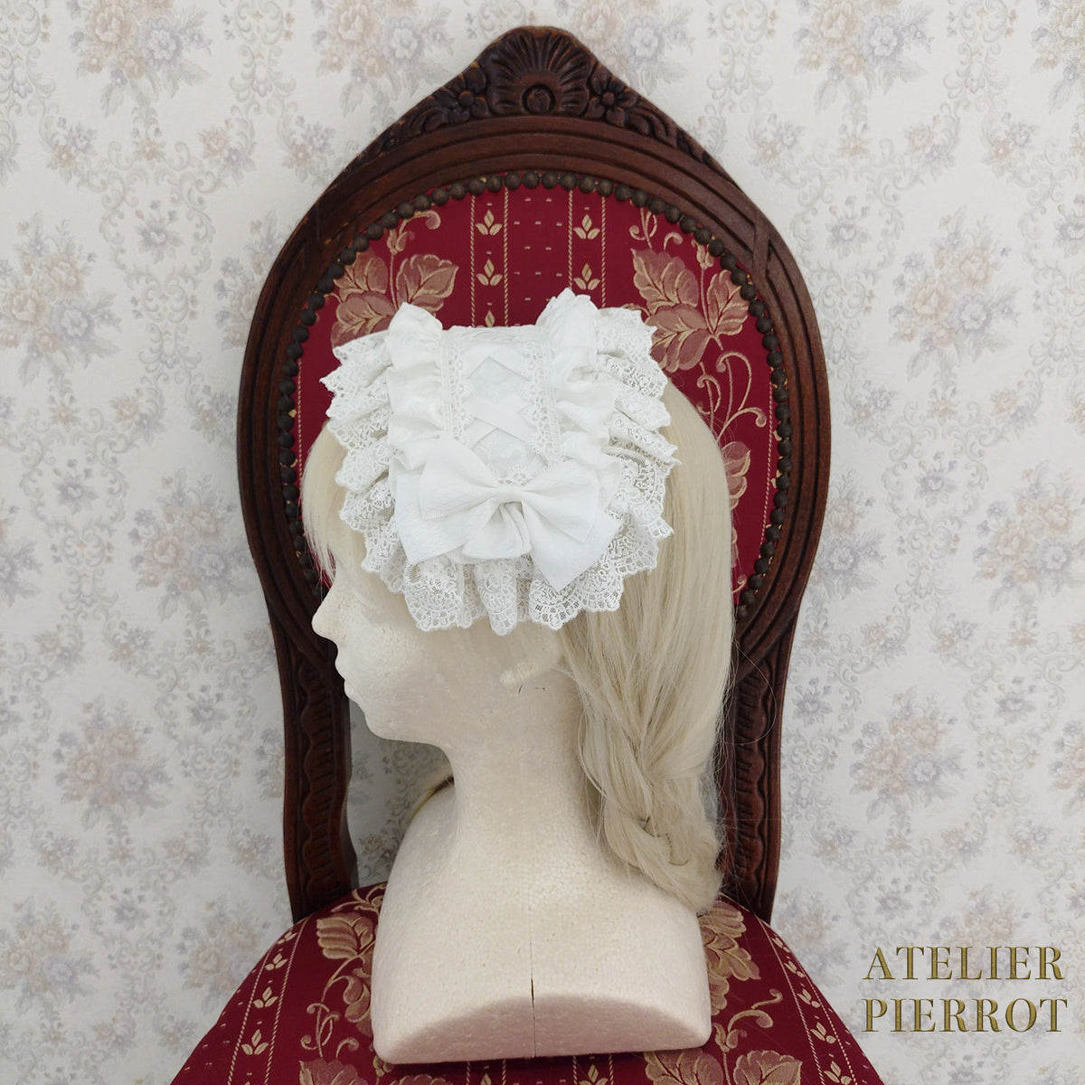 【ATELIER PIERROT】　Royal Nocturne Headdress　ホワイト/ピンク/ワイン/グリーン/ネイビー/ブラック