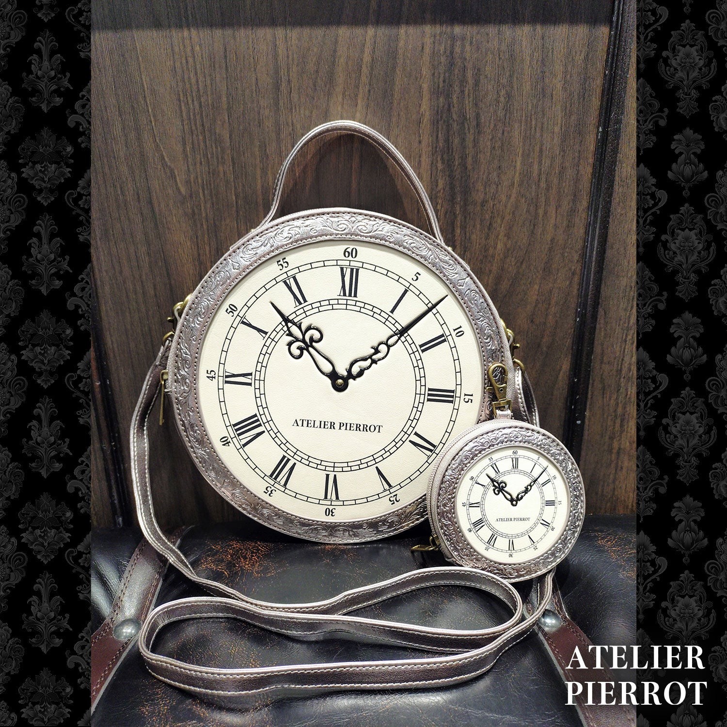 【ATELIER PIERROT】 　★ご予約受付中★ “Aeon” Clock Shoulder Bag　-Gothic Lolita Shoulder Bag- 新色シルバー/ブロンズ/ブラック