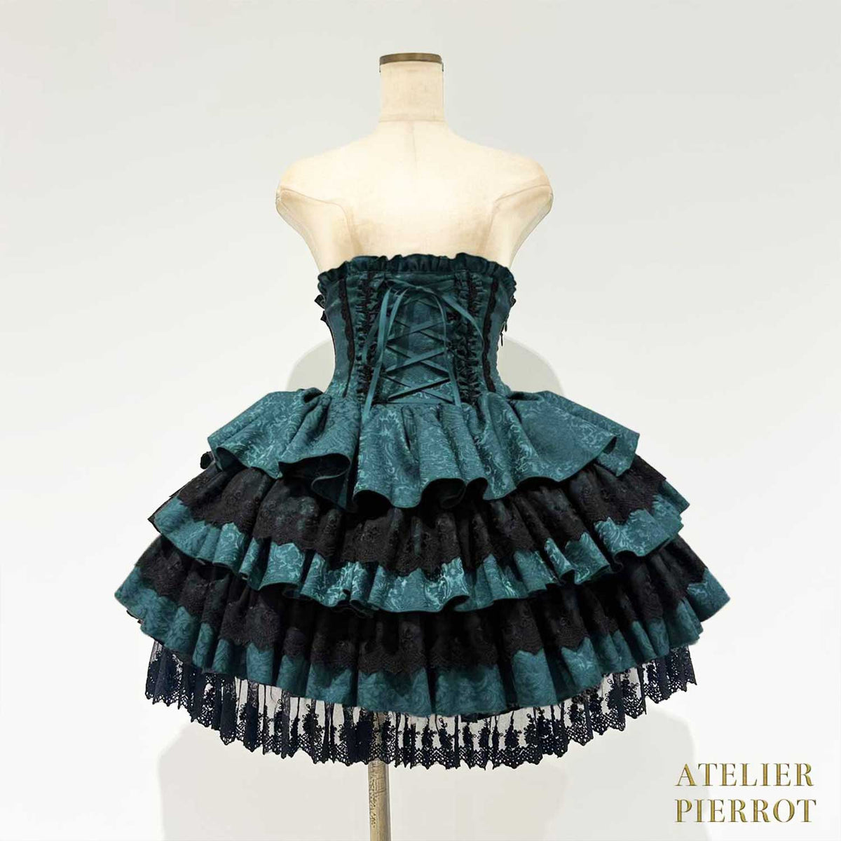 【ATELIER PIERROT】　Royal Nocturne Mini Corset Skirt　ホワイト/ピンク/ワイン/グリーン/ネイビー/ブラック